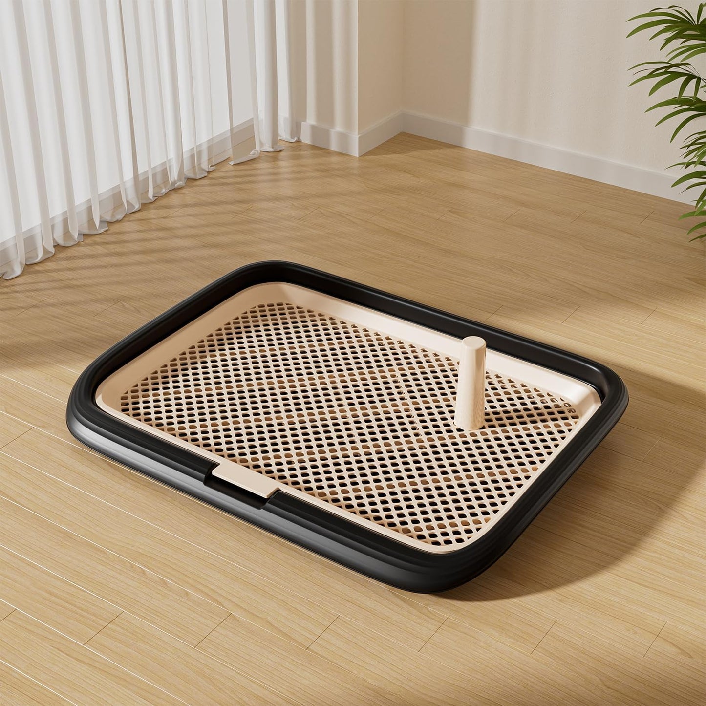 Dog Potty Tray, 23.6"x17.68" Indoor Pet Pee Pad Holder,Puppy Training Holder,Bathroom Dog Litter Box, Pet Toilet for Small and Medium Dogs,Housebreaking Supplies, Pet Products(Gray)