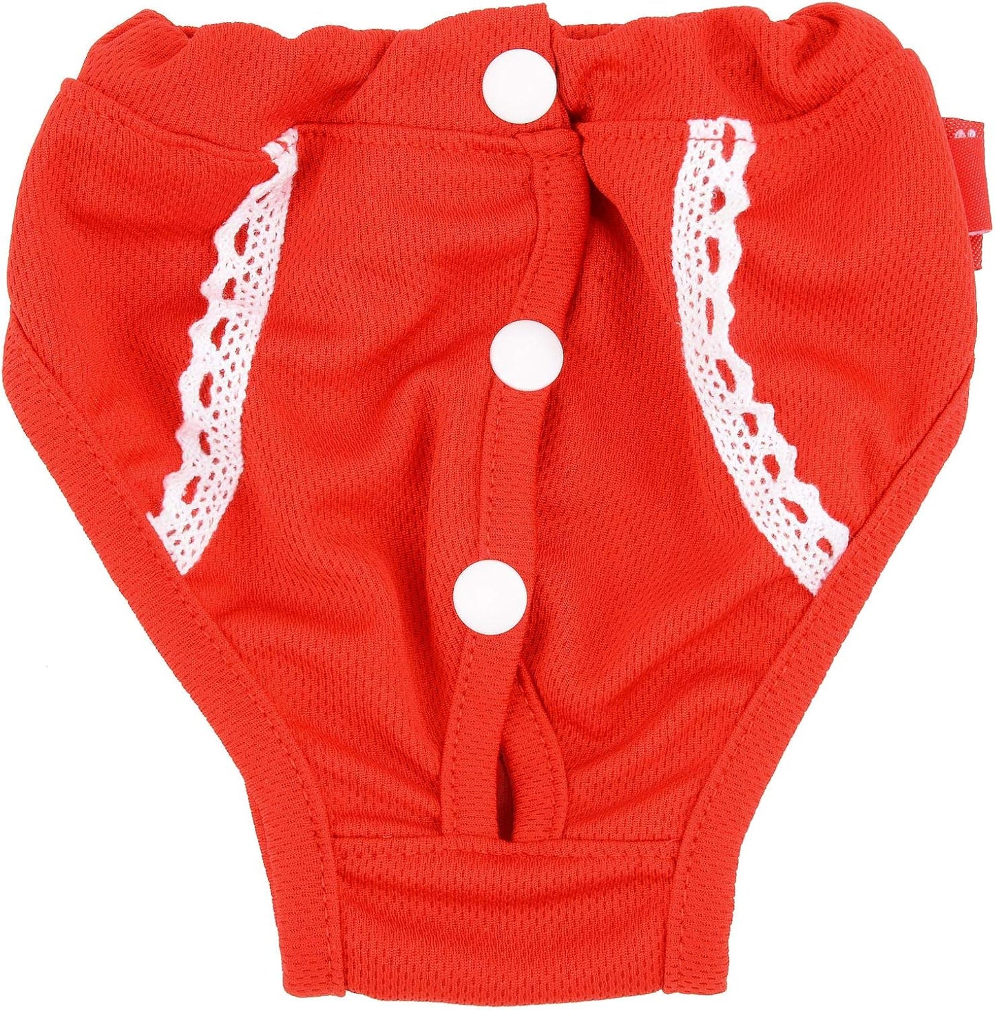 ZUNEA Female Dog Diapers Washable Dog Nappies Cute Puppy Sanitary Diaper with Adjustable Brace Reusable Pet Physiological Pants Soft Suspender Nursing Nappies for Small Girl Dogs