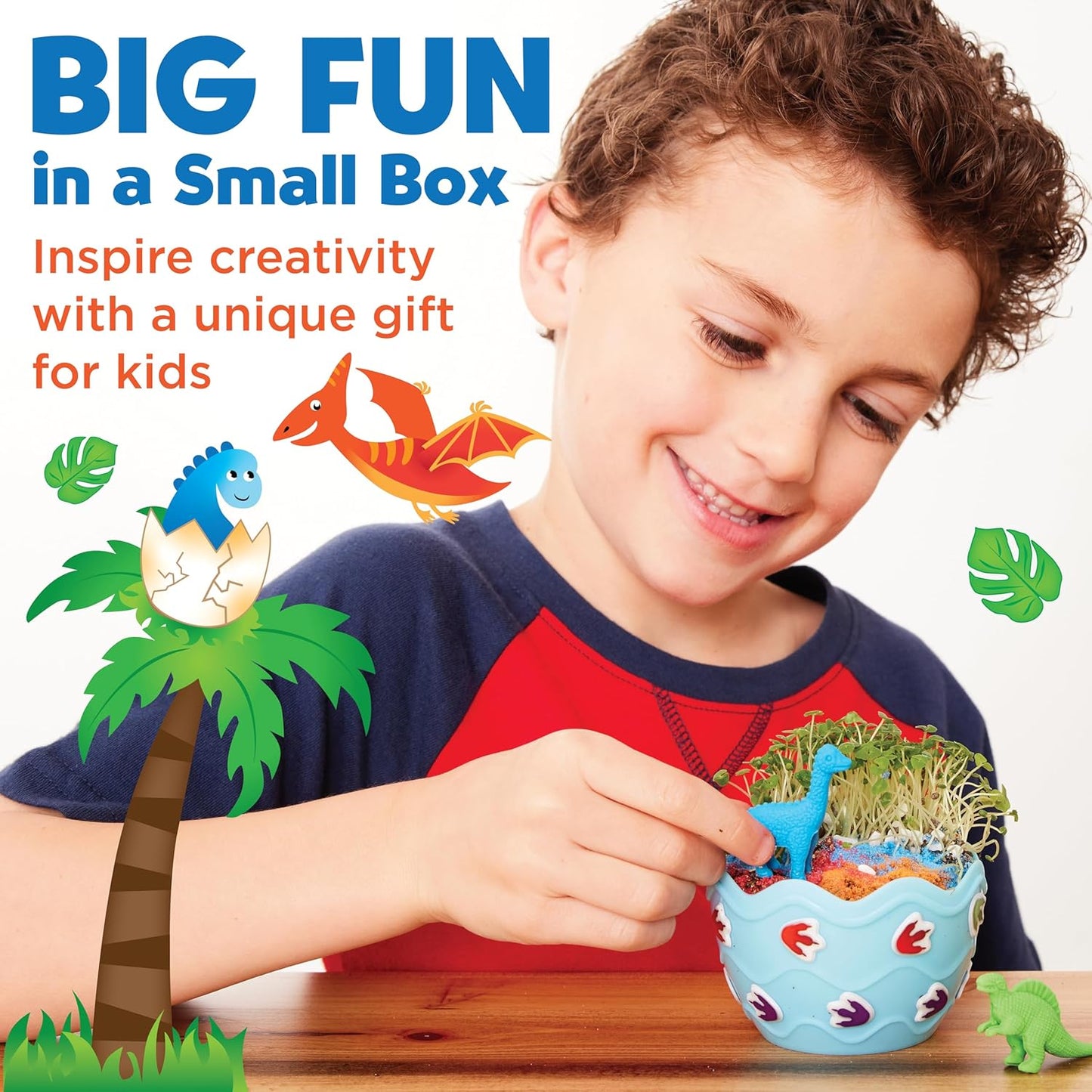 Creativity for Kids Mini Garden Dinosaur: Terrarium Kit for Kids - Dinosaur Crafts for Boys, Dinosaur Toy and Science Kit for Kids, Easter Basket Stuffers (Ages 6+)