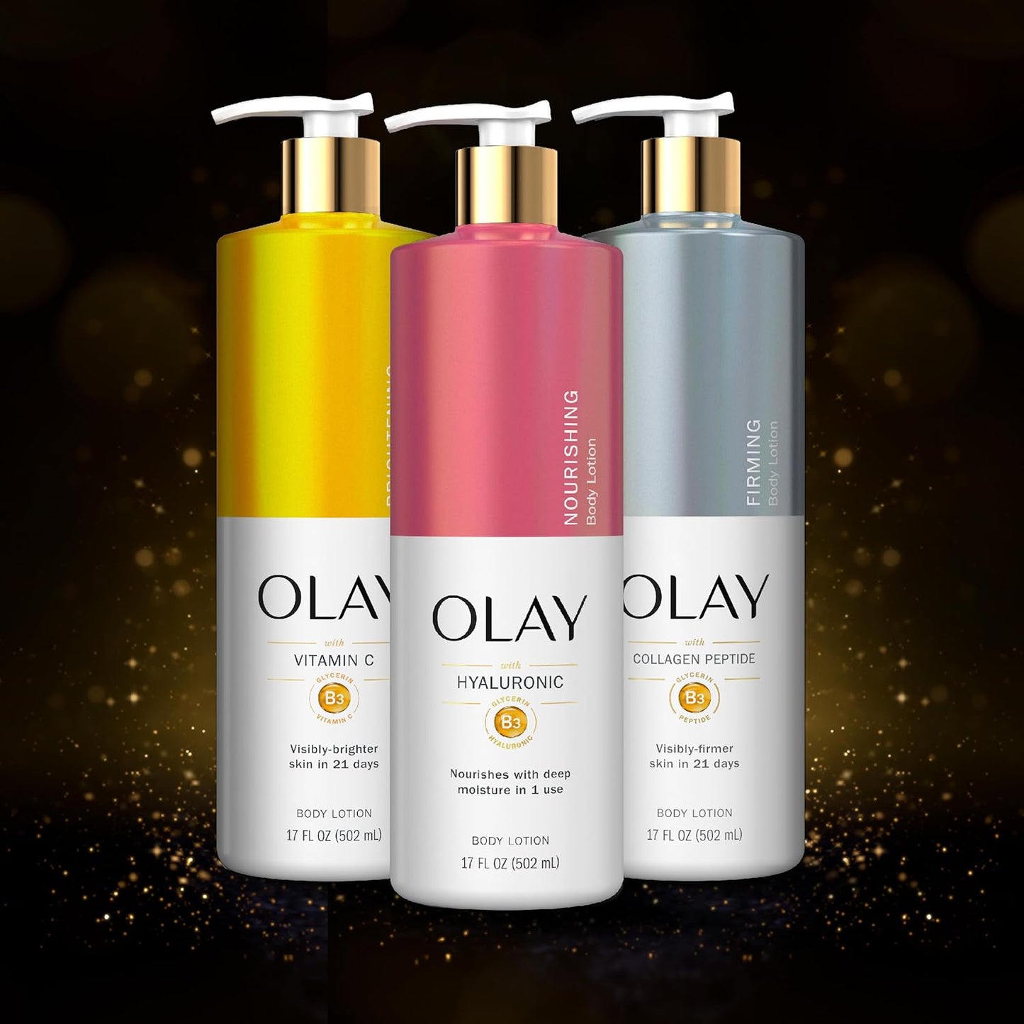Olay Nourishing & Hydrating Body Lotion for Women with Hyaluronic Acid, 17 oz (Pack of 4)