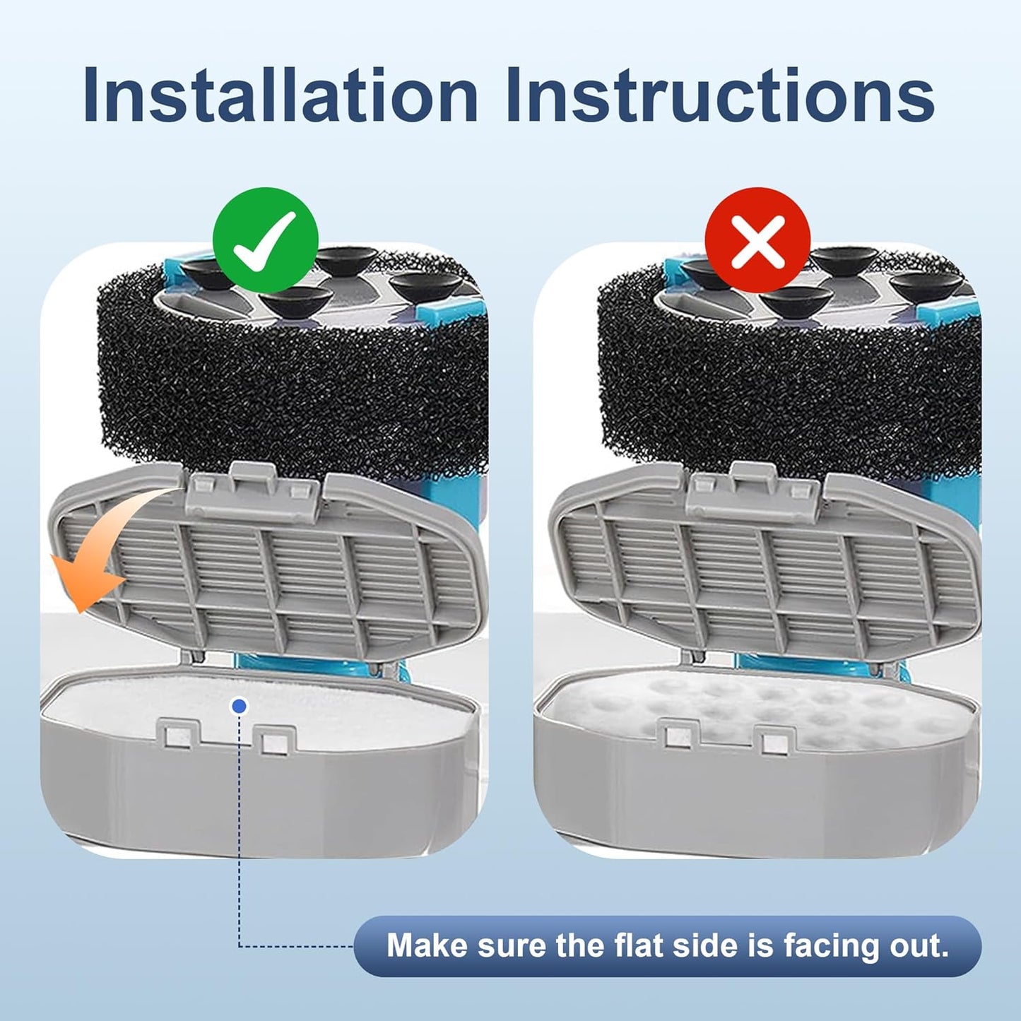 Casfuy PWS-154 & 133 Cat Water Fountain Replacement Filters & Sponges, 8 Count
