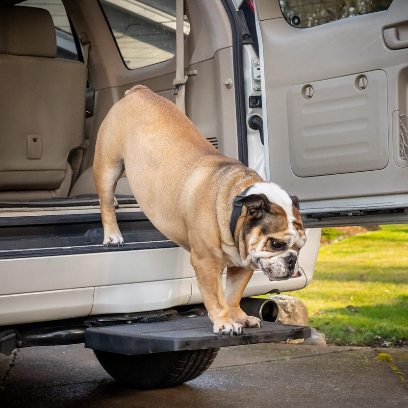USA Made Otto Step Pet Ramp Step Helps Dogs Get in & Out of Car Van SUV | Portable Lightweight Dog Ramp | Simply Slide into 2 inch Trailer Hitch Receiver | No Tools Needed | Essential Pet Gear |