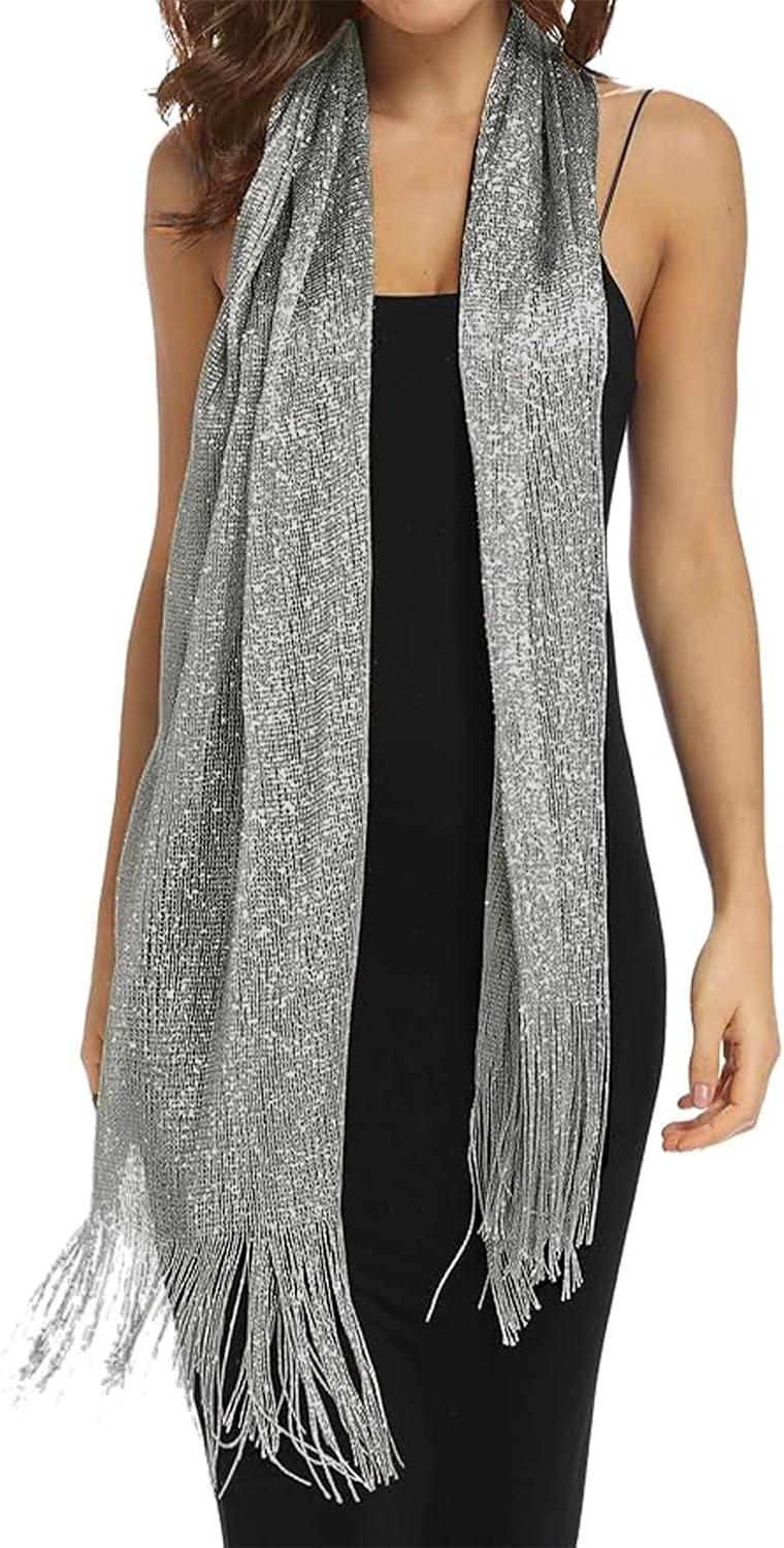 Rheane Shawls and Wraps for Evening Dress, Sparkle Shawls for Women with Buckle - Elegant Wedding Party Formal Shoulder Wrap