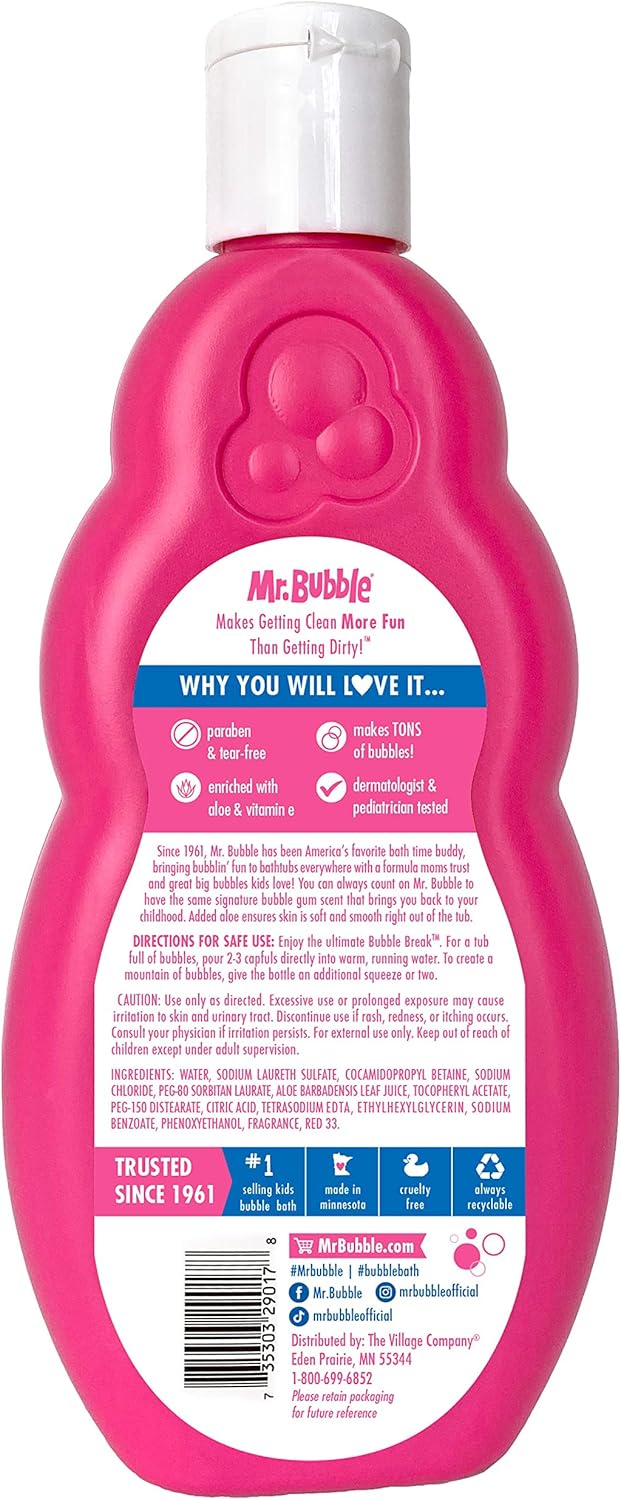 Mr. Bubble Original Bubble Bath - Great for Your Baby, Kids, and Adults - Hypoallergenic, Tear Free Bubble Bath Solution (2 Bottles, 16 fl oz Each)