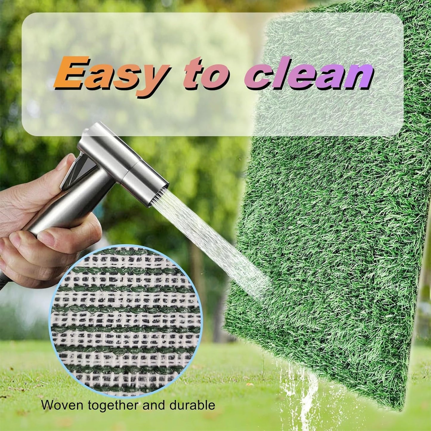 Dog Grass Pad with Tray - 35"X22.6" Indoor/Outdoor Artificial Turf Potty Training Mat for Large Dogs, Portable Dog Litter Box for Balcony/Patio, Washable Reusable Pee Pad and Fake Grass for Dogs