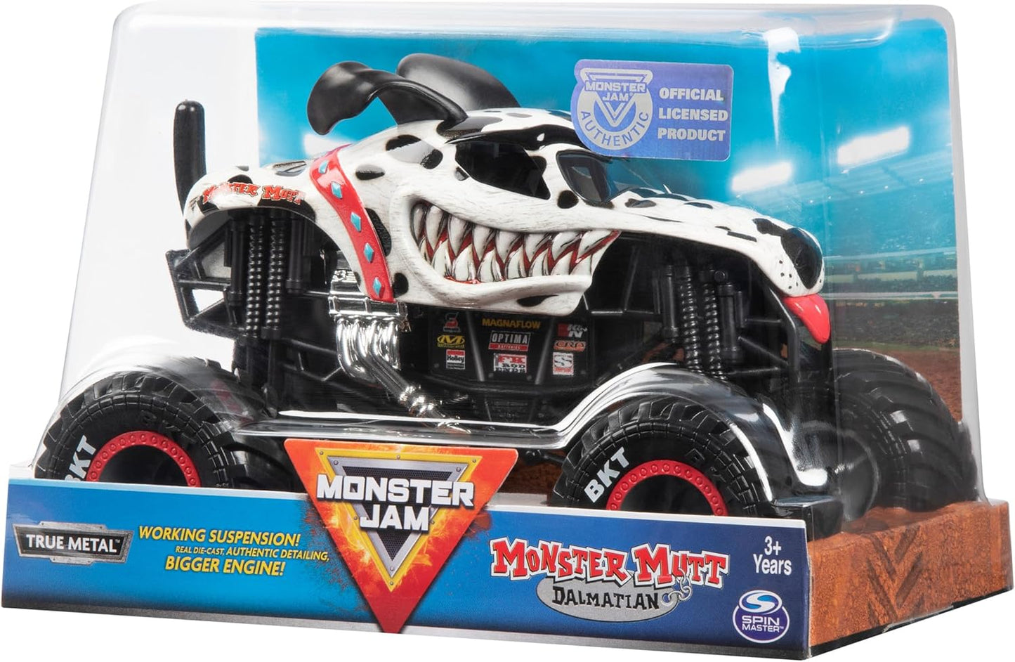 Monster Jam, Official Monster Mutt Dalmatian Monster Truck, Die-Cast Vehicle, 1:24 Scale