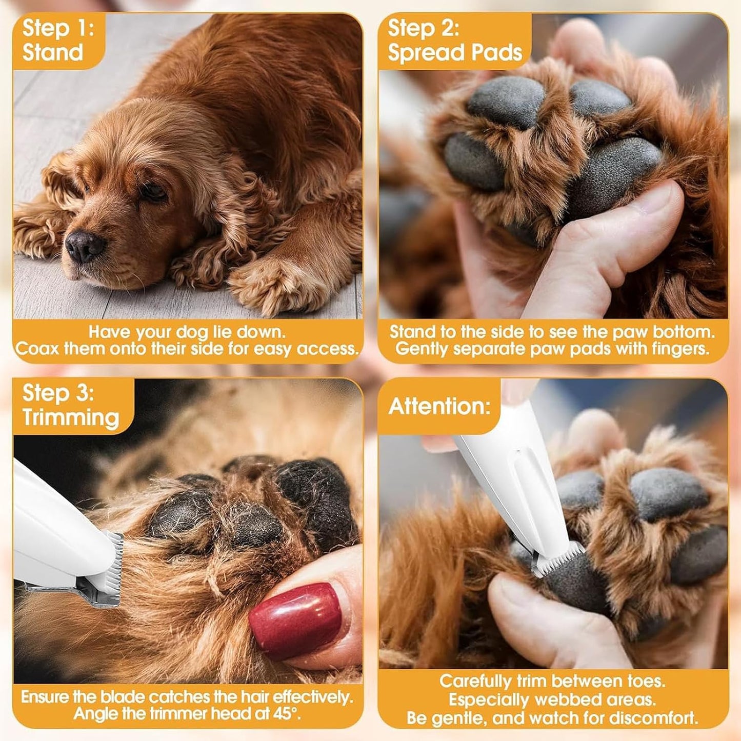 1PC Dog Paw Trimmer with LED Light,35dB Low Noise Precision Pet Paw Trimmer for Dogs Cats Grooming Clippers,Safety Electric Paw Hair Trimmer for Paws,Ears,Rump,Face,Eyes,Dog