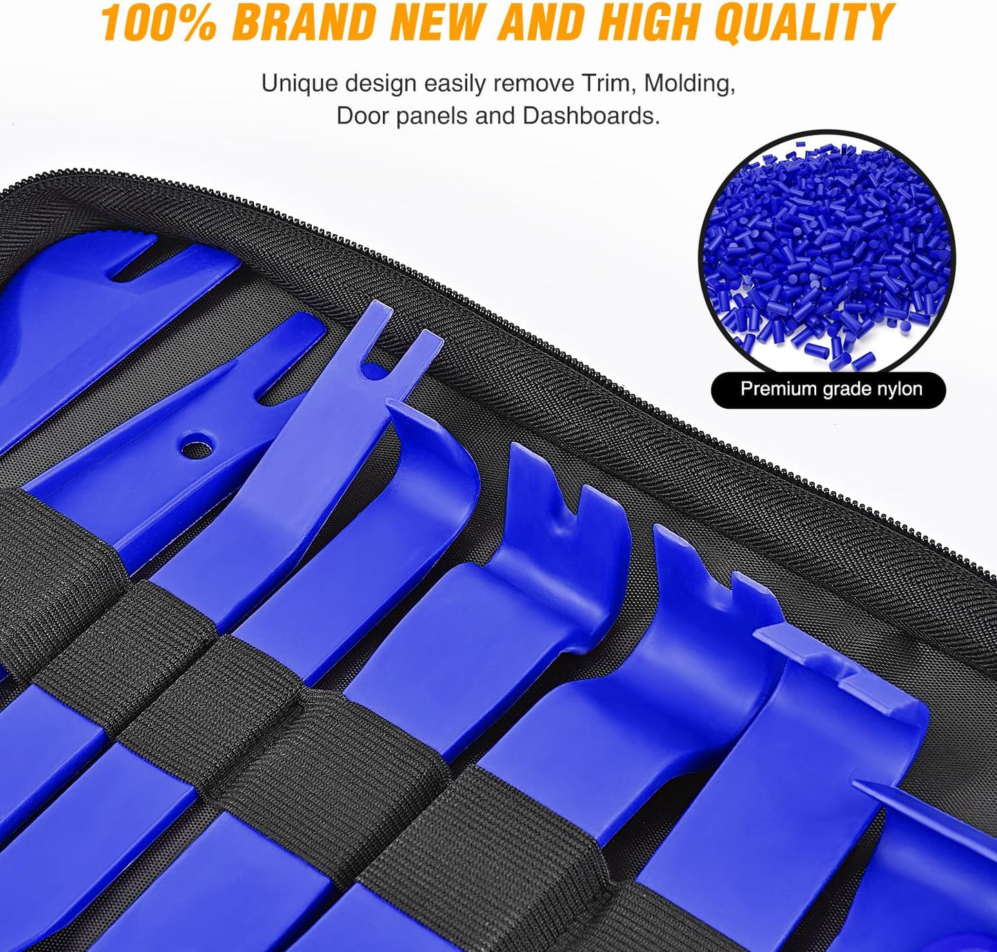 GOOACC 330Pcs Trim Removal Tool, Auto Push Pin Bumper Retainer Clip Set Fastener Terminal Remover Tool Adhesive Cable Clips Pry Kit Car Panel Radio Removal Auto Clip Pliers, Blue