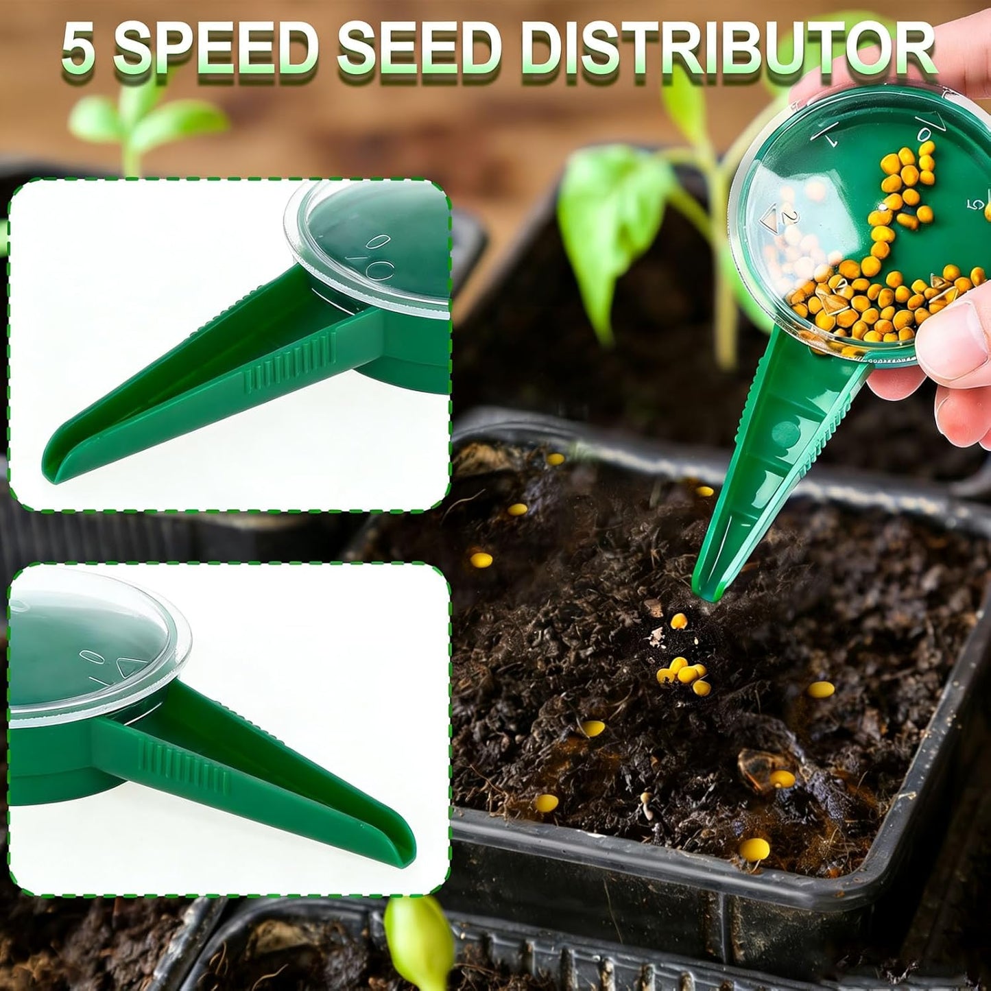 12 PCS Mini Seed Spreader Set, 2026 Premium Manual Seed Sower and Dibber Widger Tools for Seedling Planting Garden Supplies