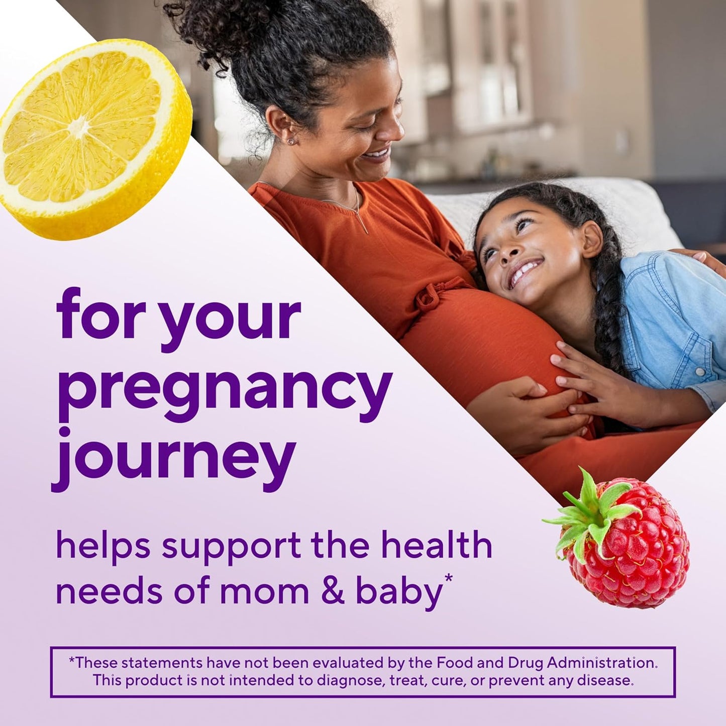 vitafusion PreNatal Gummy Vitamins, Raspberry Lemonade Flavor, Prenatal Vitamin Supplement for Women with Folate and DHA, 45 Day Supply, 90 Count