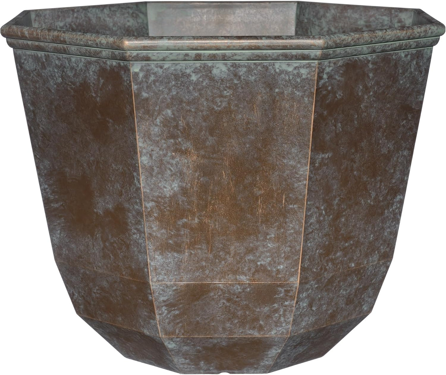 Classic Home and Garden Shaina Planting Pots - Lightweight Indoor & Outdoor Plant Pots - UV-Resistant Resin Flower Pots - Pot Planters for Flowers & Herbs (15” Weathered Copper)