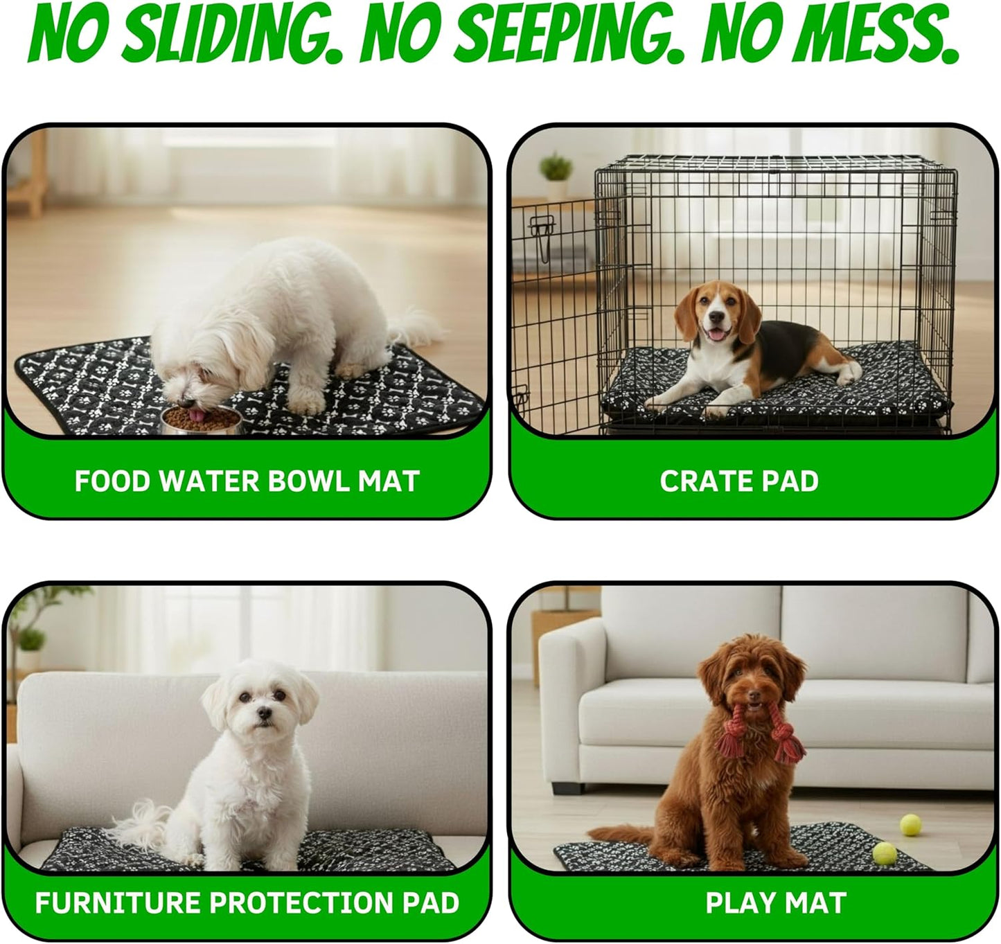 SHAZORY Upgraded Washable Pee Pads for Dogs and Cats - Super Absorbent Reusable Puppy Training Pads - 100% Waterproof, Leak-Proof & Non-Slip Whelping Pads for Pet Housebreaking