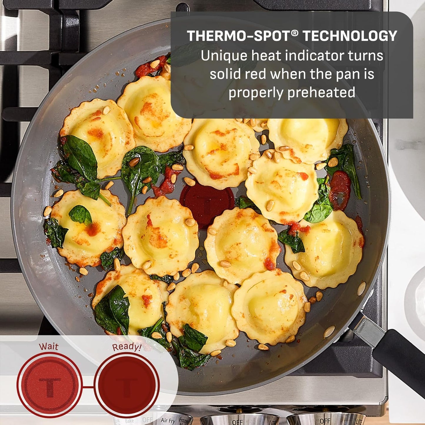 T-Fal Ultimate Hard Anodized 12-Piece Ceramic Nonstick Cookware Set, Oven Safe Up to 400°F, Ceramic Pots and Pans Set, Frying Pans, Saucepan, Stockpot, Cooking Utensils, Grey