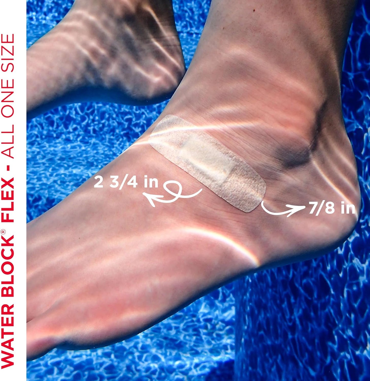 BAND-AID Brand Water Block Flex 100% Waterproof Adhesive Bandages for First-Aid Wound Care of Minor Cuts, Scrapes & Wounds, Ultra-Flexible Design, Sterile, All One Size, 20 ct