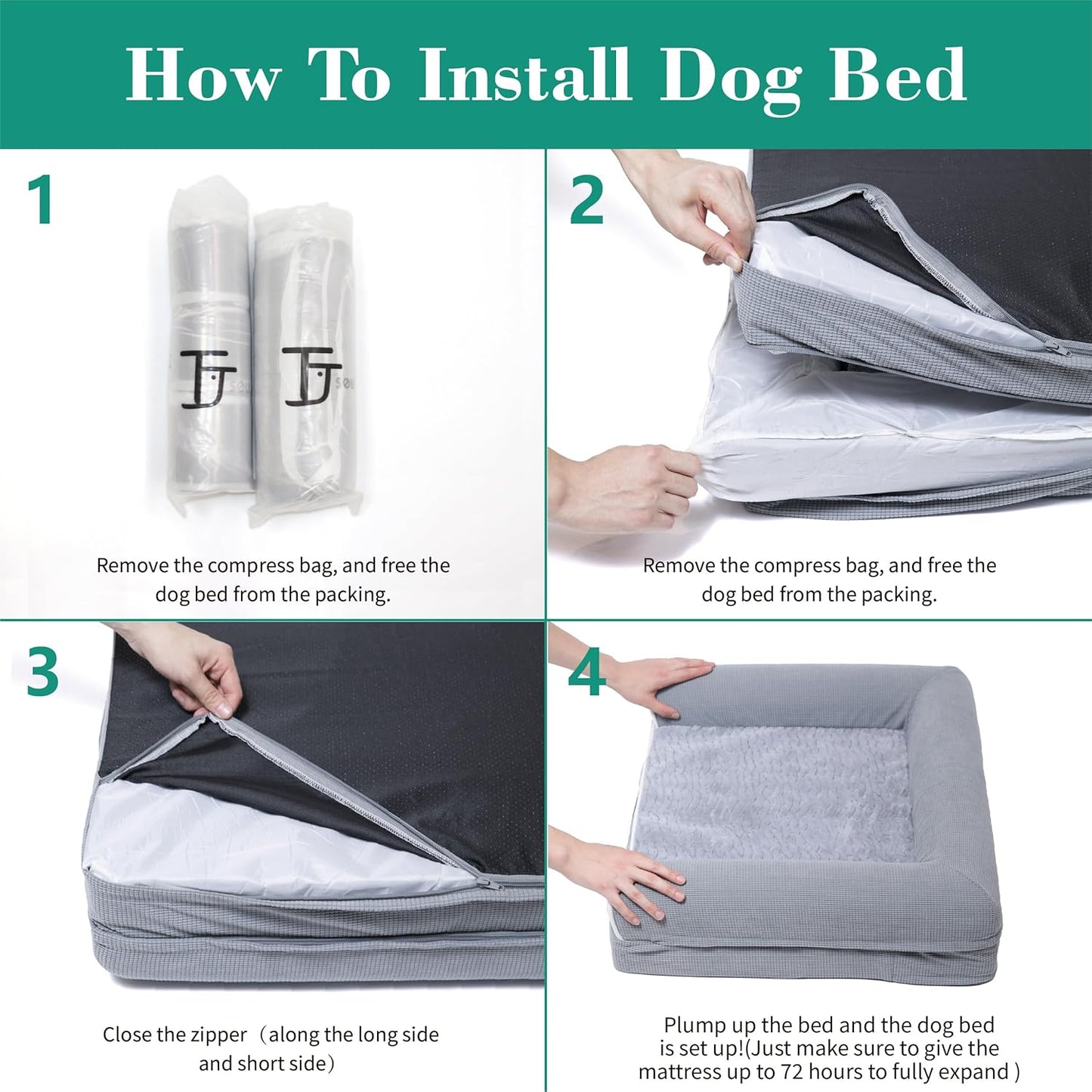 Orthopedic Dog Beds for Small Medium Dogs,Waterproof Lined Egg Crate Foam Pet Bed Mat with Removable and Washable Cover and Non Slip Bottom,Dog Sofa Soft Bed