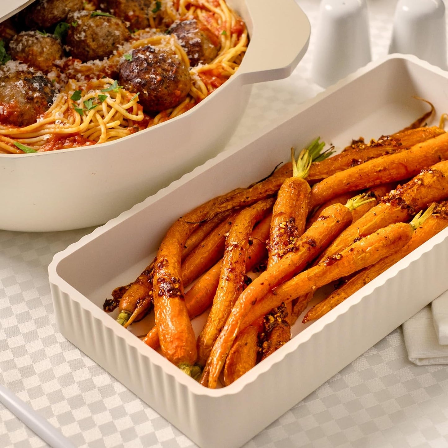 Cravings by Chrissy Teigen 9-Piece Baking Set, Non-Stick Bakeware Set with 2 Large & 2 Small Silicone Trays with 4 Lids & 1 Baking Sheet Tray, Oven-Safe Up To 450°F, CT-BBS9