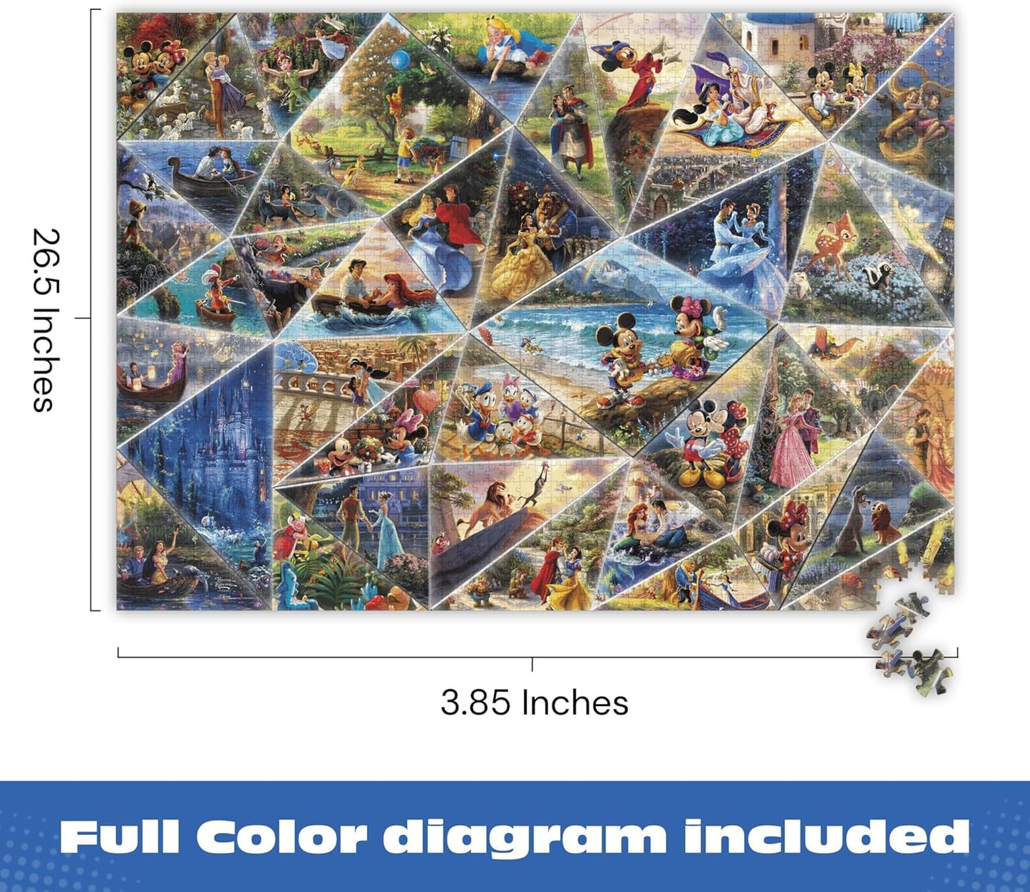 Buffalo Games – Thomas Kinkade Disney Collage Jigsaw Puzzle, 2000 Piece Puzzle for Adults, Disney Art Collection