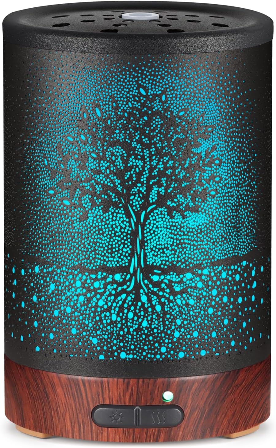 Essential Oil Diffuser- Aromatherapy Diffuser with7 Colors Light and Auto-Off for Women Metal Cool Mist Humidifier for Home and Office for Mom Women(Tree)