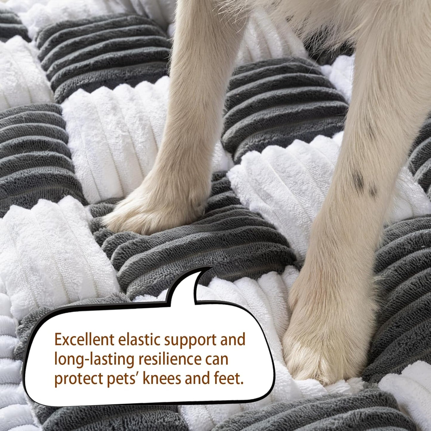 Dog Bed Fluffy Flannel Dog Mat for Furniture Protector,Non-Slip Plush Couch Covers for Pets, Washable Dog Cat Bed, Pet Friendly Dog Mat for Couches and Sofas(Grey, M-33.45 x 30.71 inch)