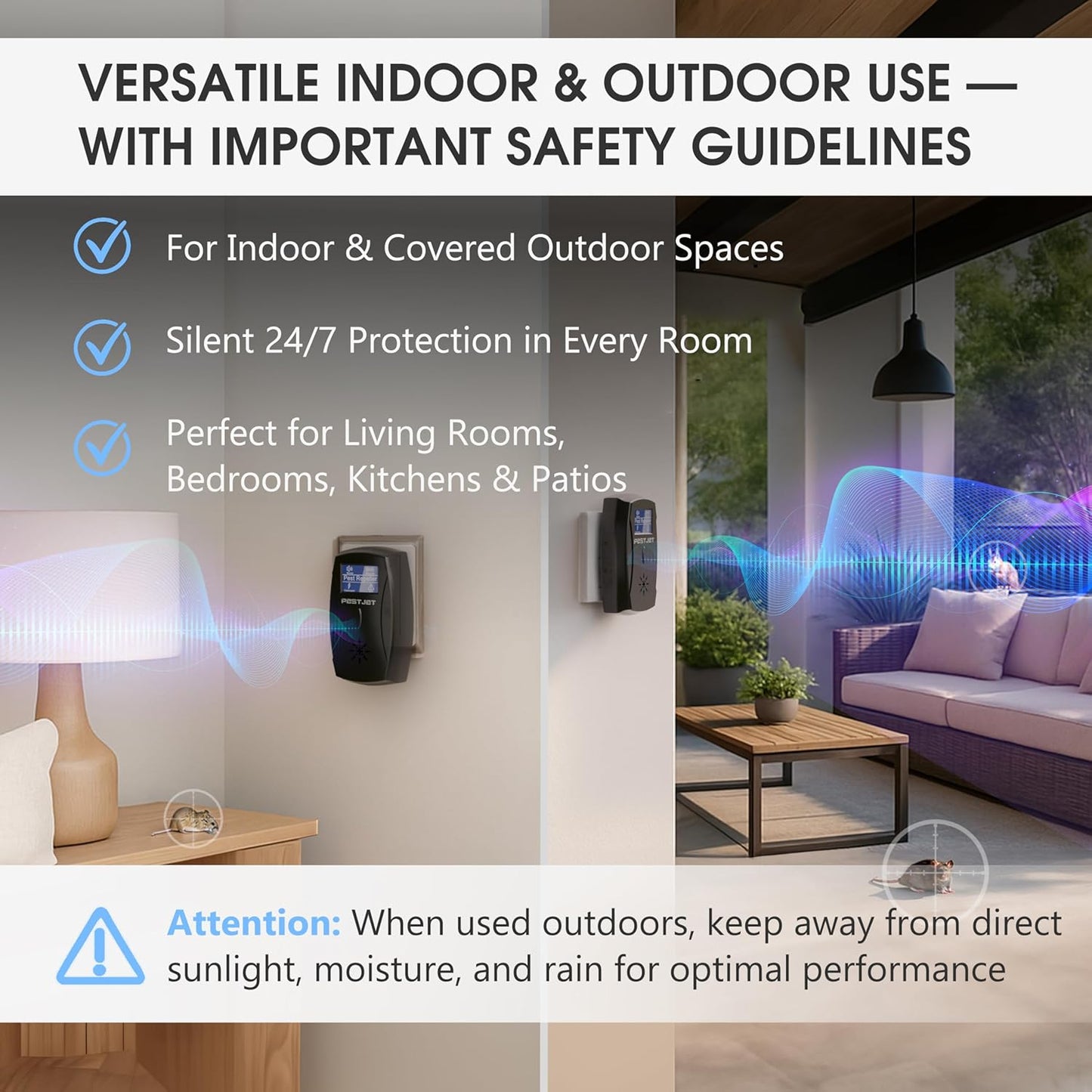 2026 Ultrasonic Pest Repeller Plug-in with LCD – Indoor Outdoor Use – Ultrasonic Electromagnetic Pest Control Device for Mice, Rats, Bats, Squirrels