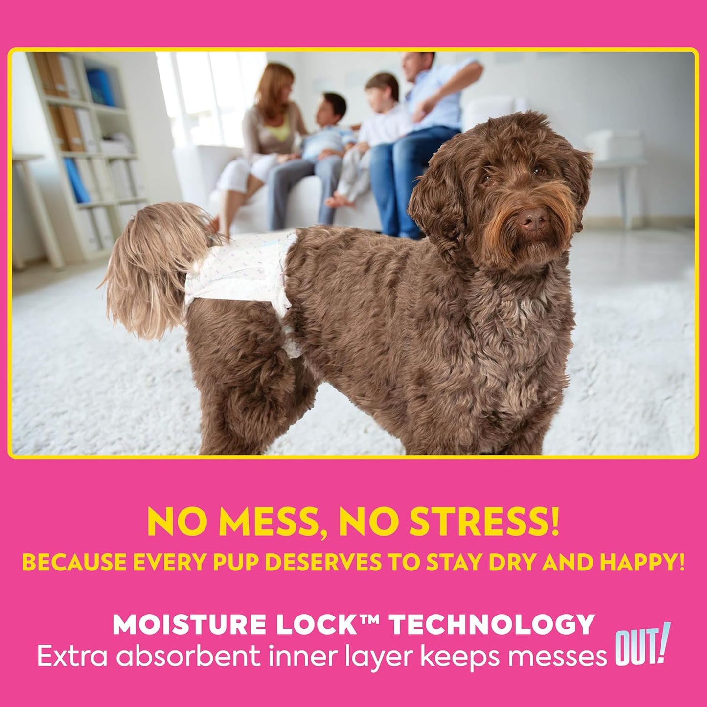 Out! PetCare Disposable Dog Diapers Female, Potty Training, Dog Diapers, Female Doggie in Heat, Puppy Training, Incontinence, Puppy Essentials 9”-14” Waist (Toy, 32ct)