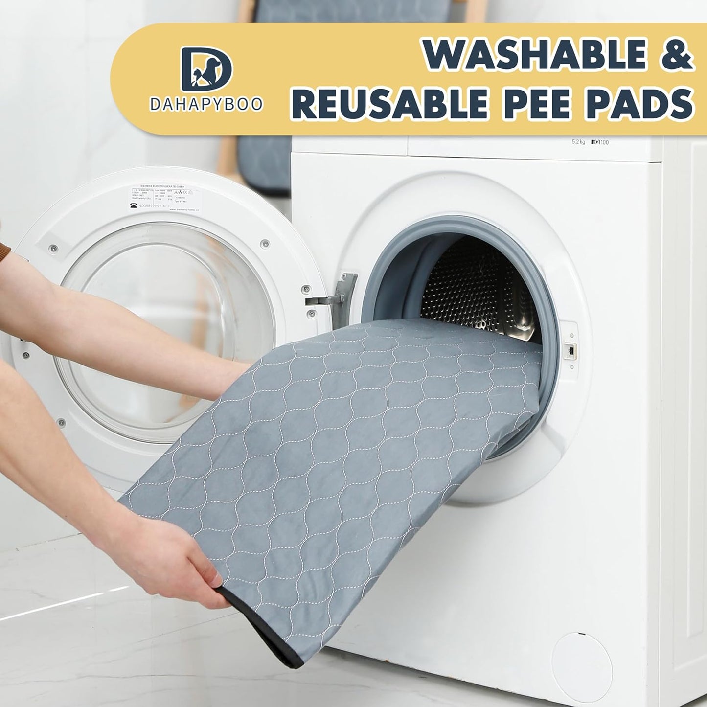 Extra Large Washable Pee Pads for Dogs,2Pack Reusable Puppy Pads for Dogs,72x72 Non-Slip Waterproof Pet Training Pads for Crate, Playpen, Bed, Sofa,Whelping Box, Potty Training