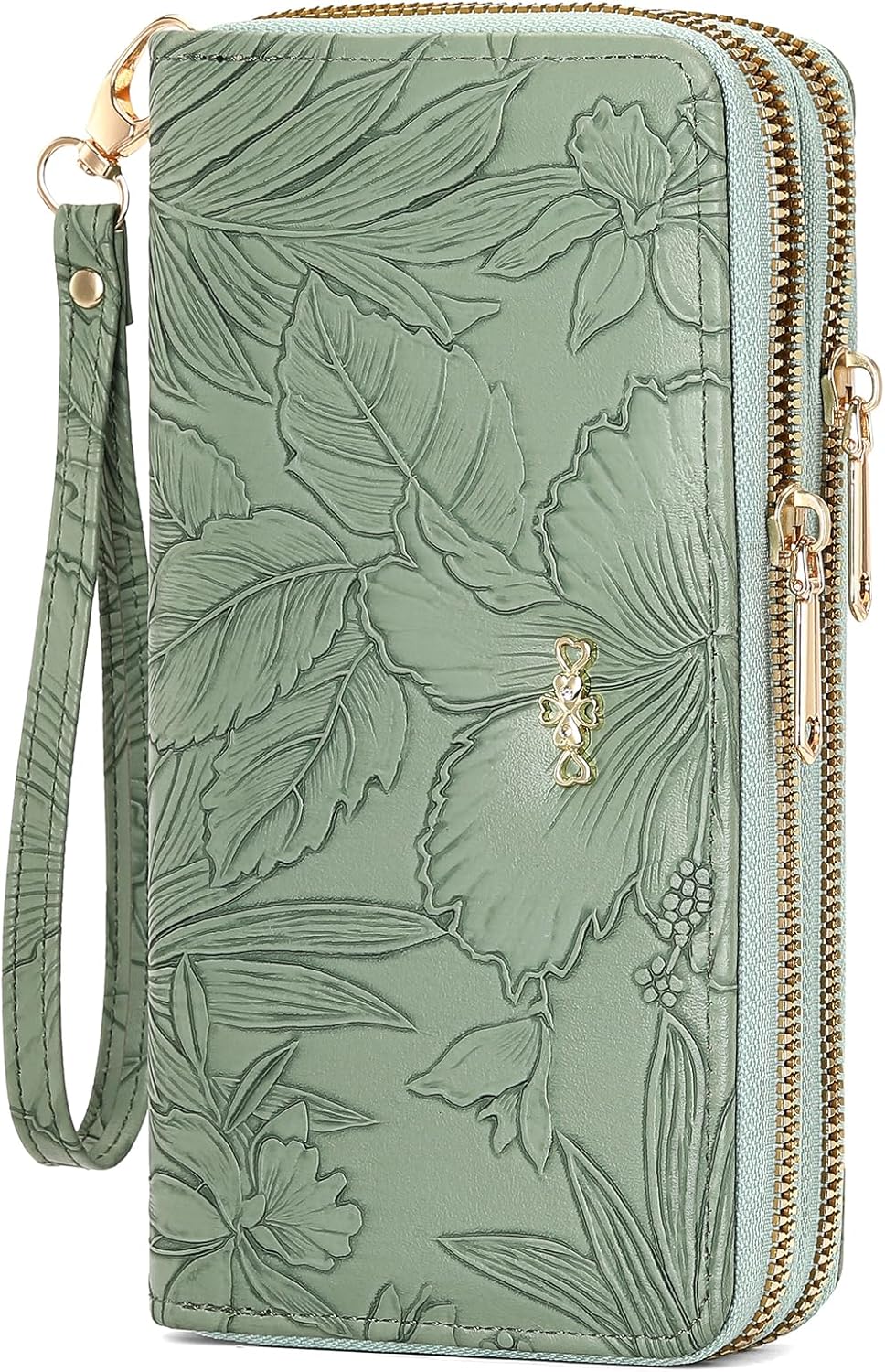 Wallet for Women Clutch Double Zip Around Credit Card Holder Leather Women's Wallet Large Capacity