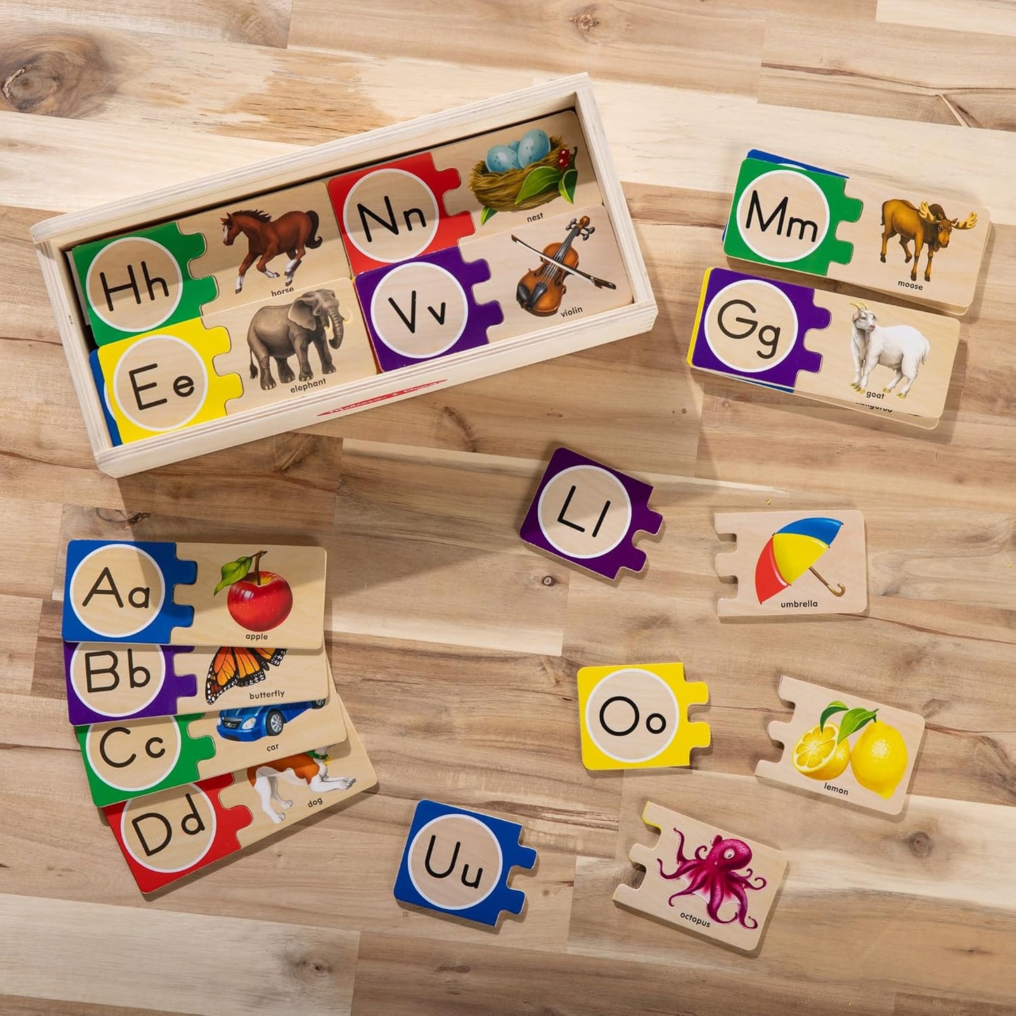 Melissa & Doug Self-Correcting Alphabet Wooden Puzzles with Storage Box (52 pcs) ABC Puzzles, Wooden Alphabet Puzzle for Kids Ages 4+