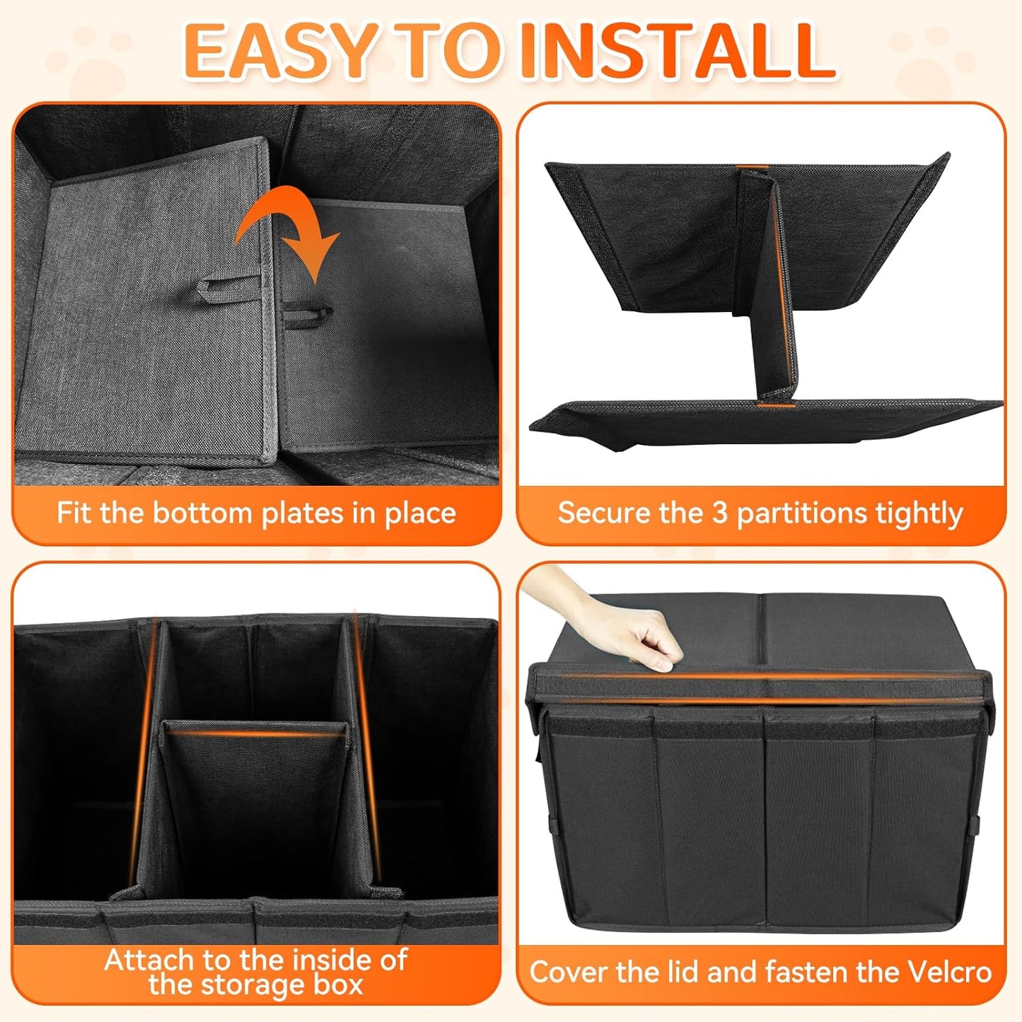 Car Seat Extender for Dogs, Backseat & Frontseat Extender for Large Dog up to 180 LBS, Foldable Seat Gap Filler for Most Cars with Detachable Lid