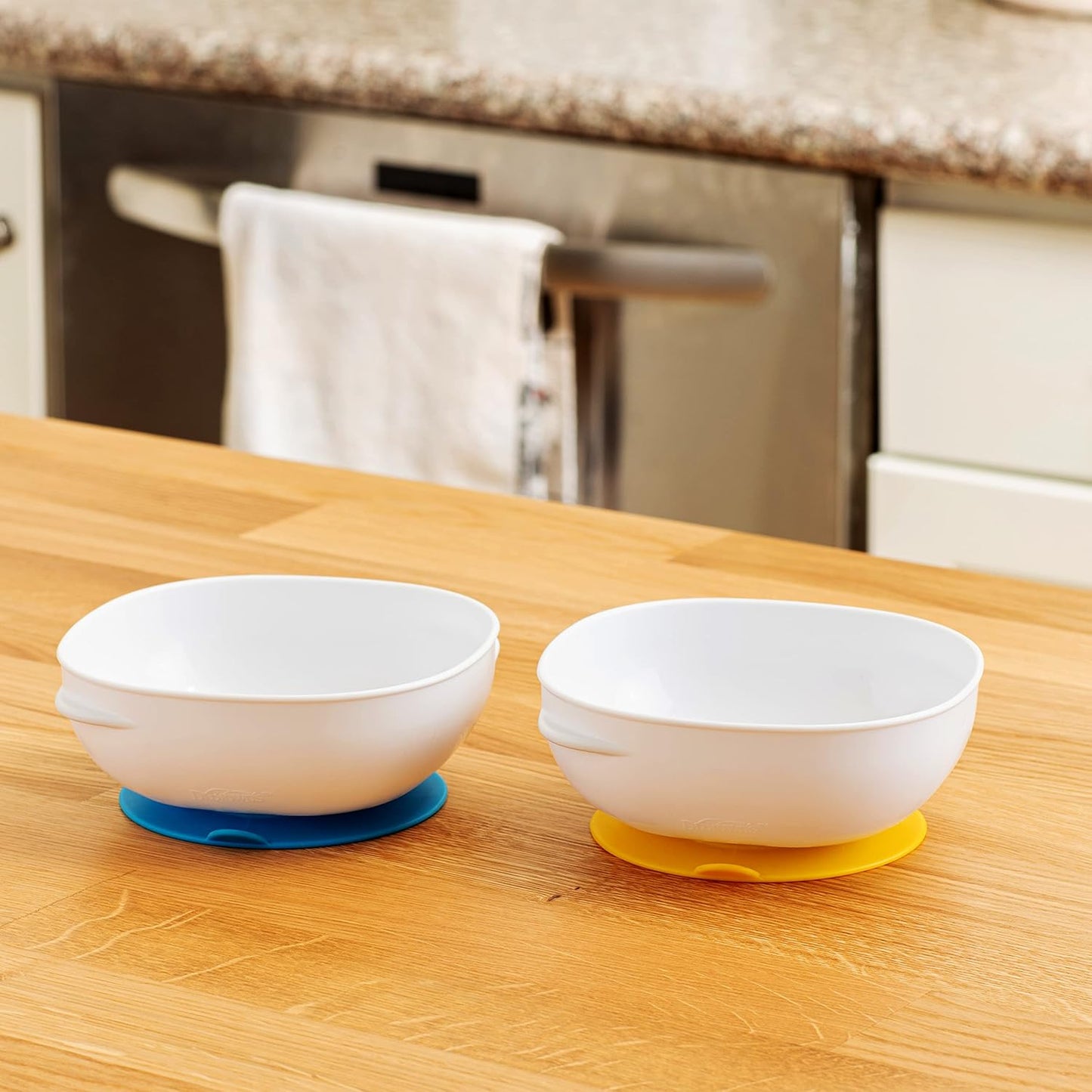 Dr. Brown's No-Slip Strong Suction Bowls for Babies and Toddlers, Baby Led Feeding, 2-Pack, BPA Free, 4m+