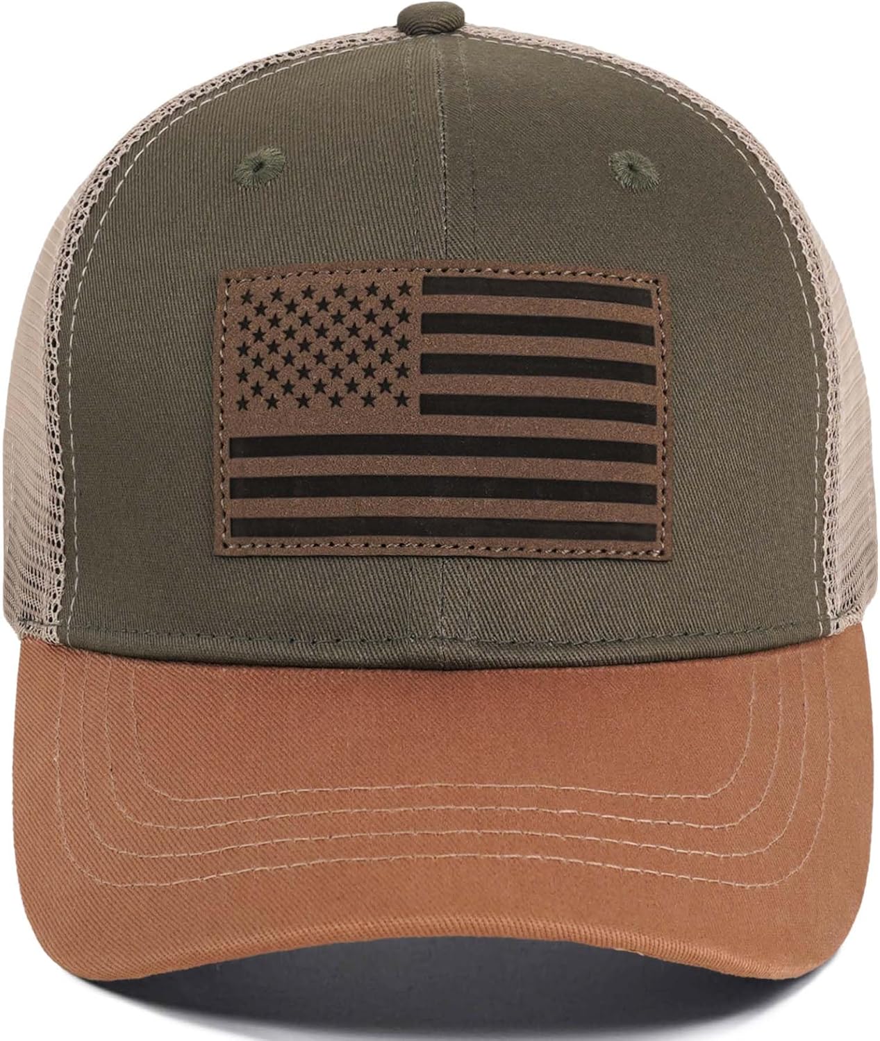 American Flag Trucker Hat - Snapback Hats for Men Women Baseball Cap - Breathable Mesh & Adjustable Fit for Casual Wear