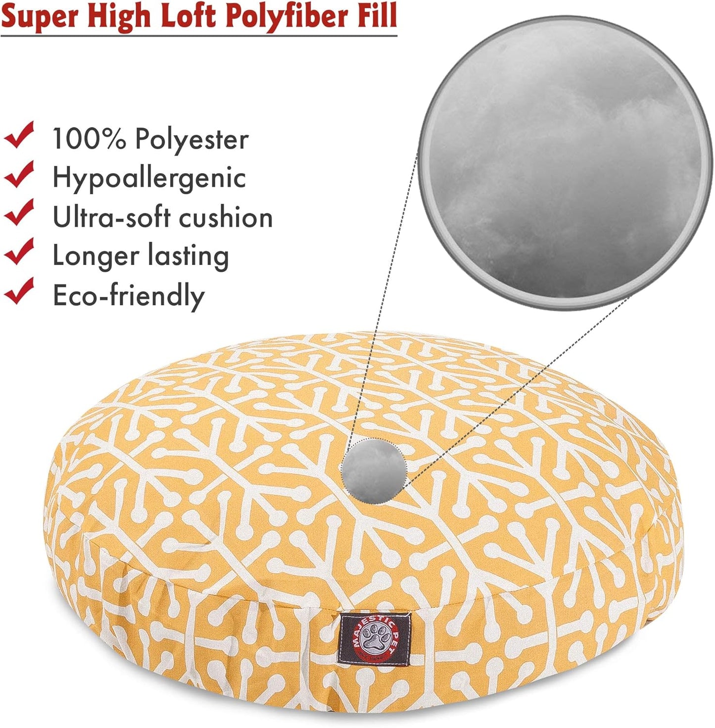 Citrus Aruba Medium Round Indoor Outdoor Pet Dog Bed With Removable Washable Cover By Majestic Pet Products