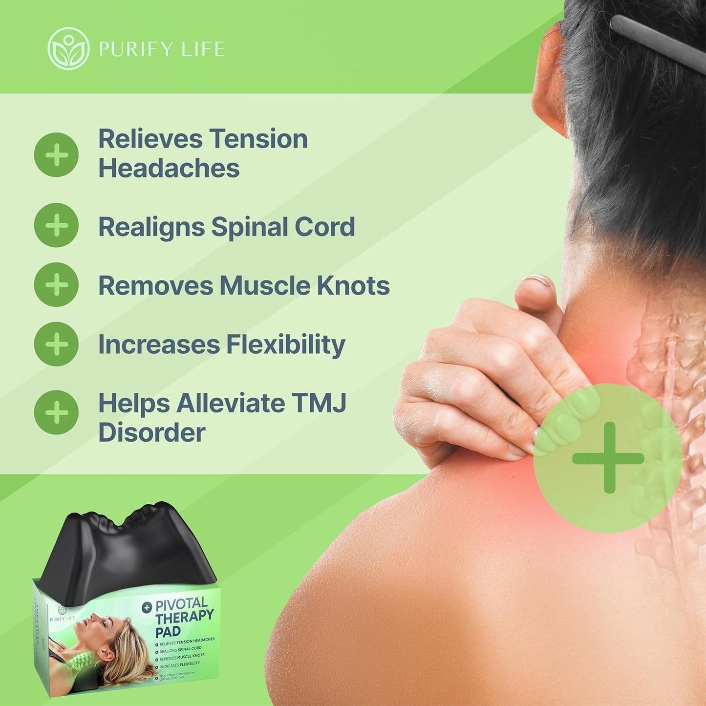 Occipital Release Tool for Pivotal Therapy & TMJ Device – Cervical Traction Pillow for Neck, Shoulder, and Back Pain Relief - Tension Headaches, Firm Foam Cradle, Craniosacral Therapy, Trigger Points