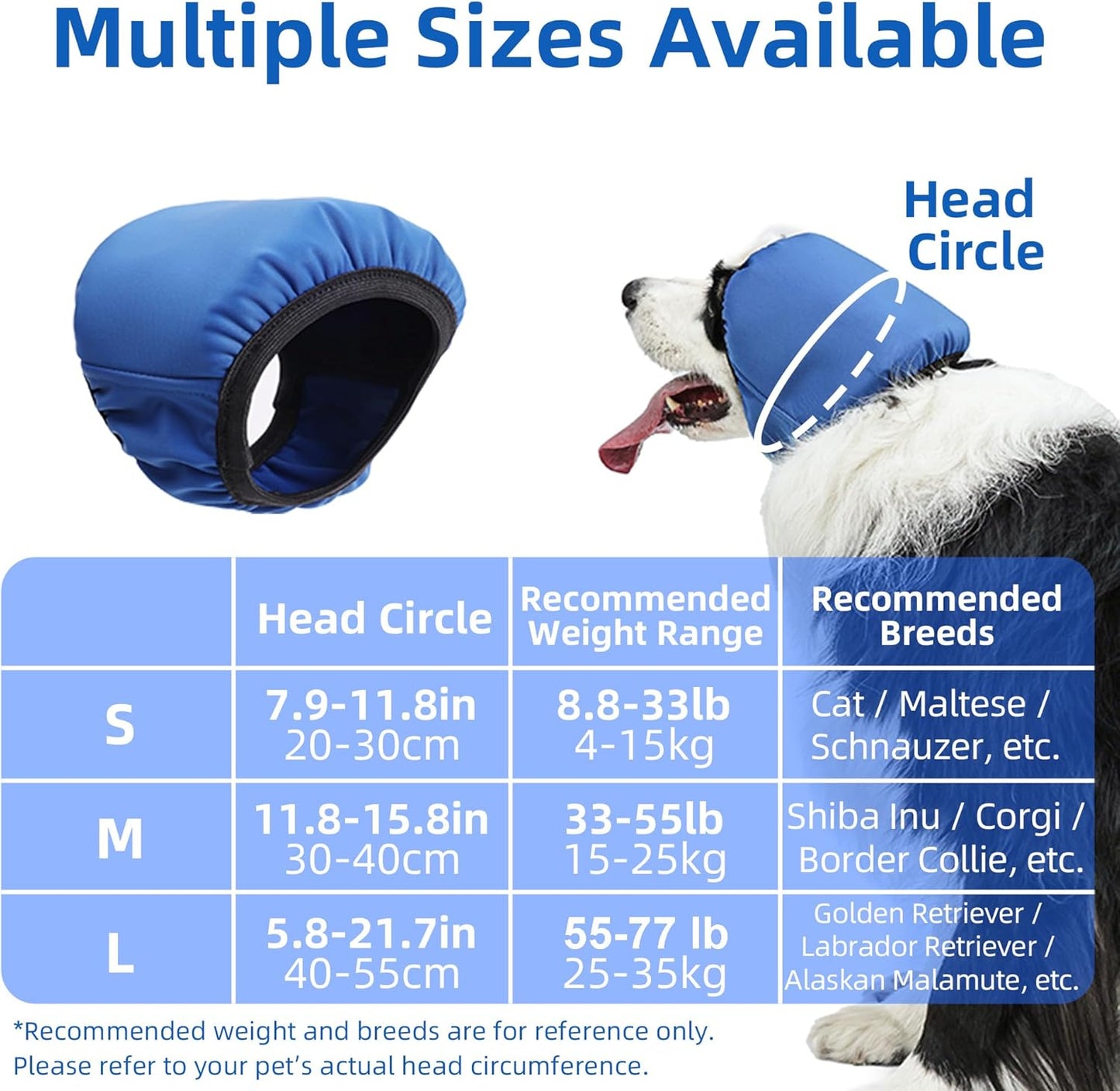 Pet Ear Protection Muffs for Dogs and Cats, Noise Reducing & Water Resistant Dog Ear Covers for Bathing and Calming (M)