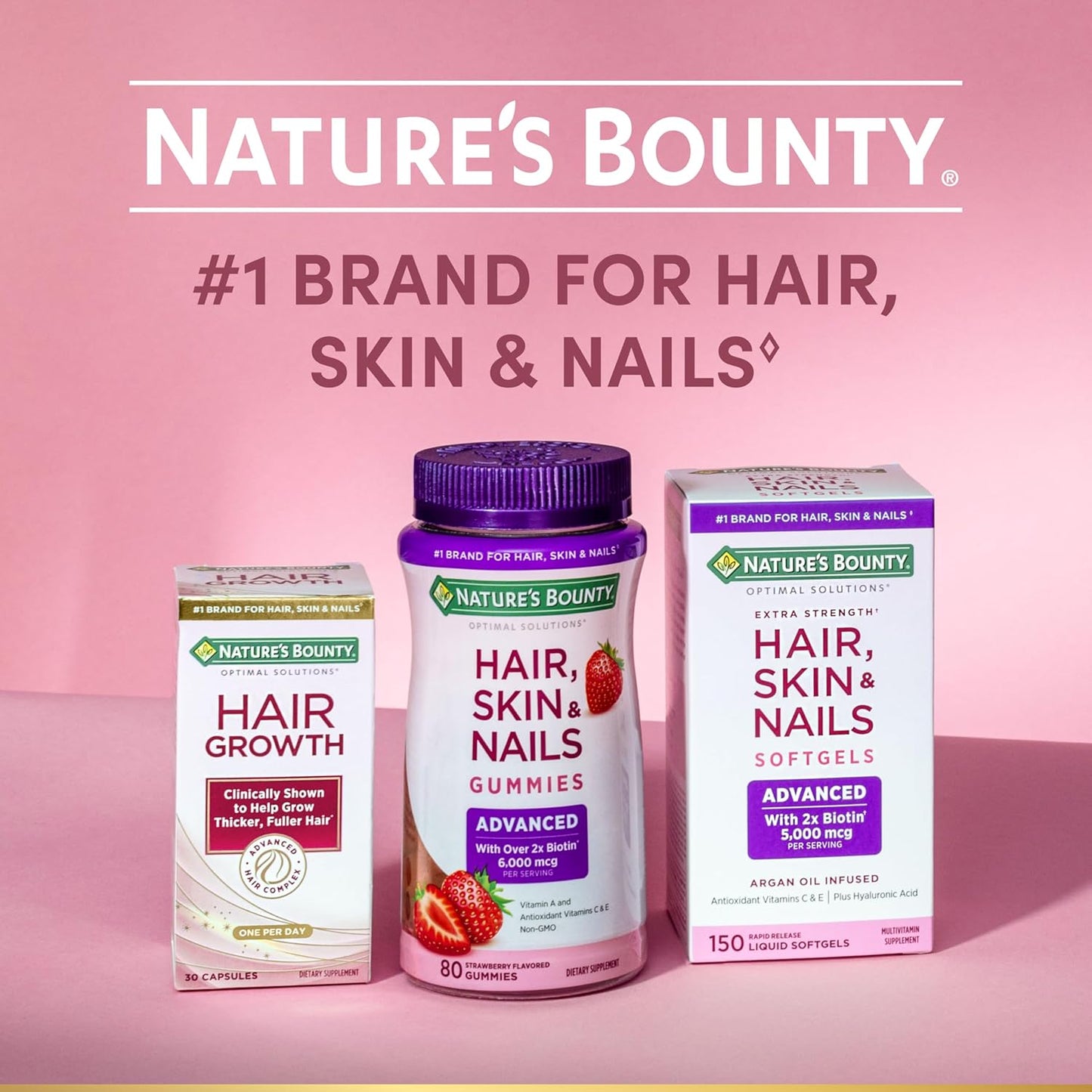 Nature's Bounty Optimal Solutions Women's Multivitamin, Immune and Cellular Energy Support, Bone Health, Raspberry Flavor, 80 Gummies, 40 Total Servings