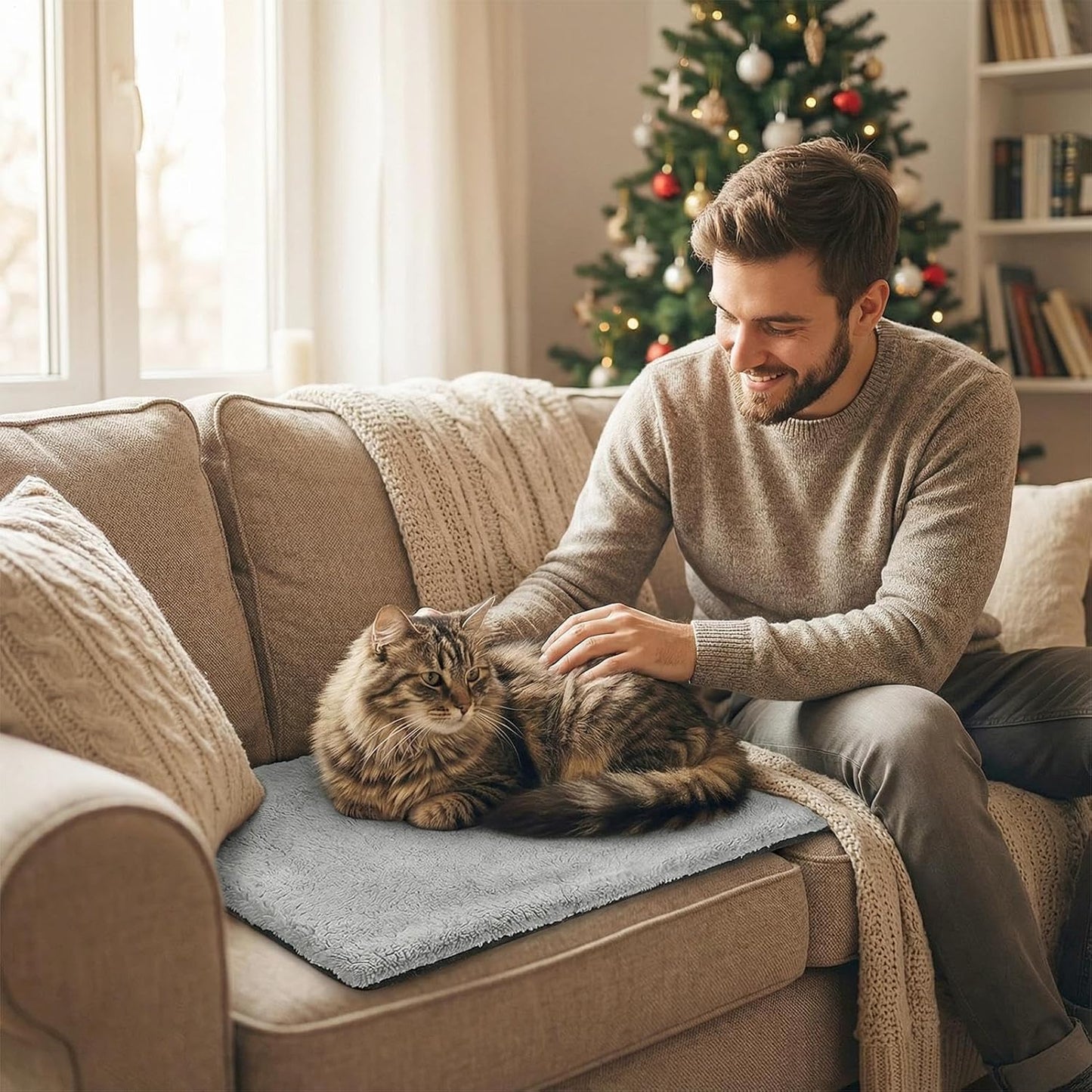 Self Warming Cat Mat | Insulated Winter Non-Slip Blanket,Self Heating Pad for Cats Dogs | for Puppy Sleeping Indoor Outdoor Living Room Bedroom Balcony Couch Kennel Cold Weather