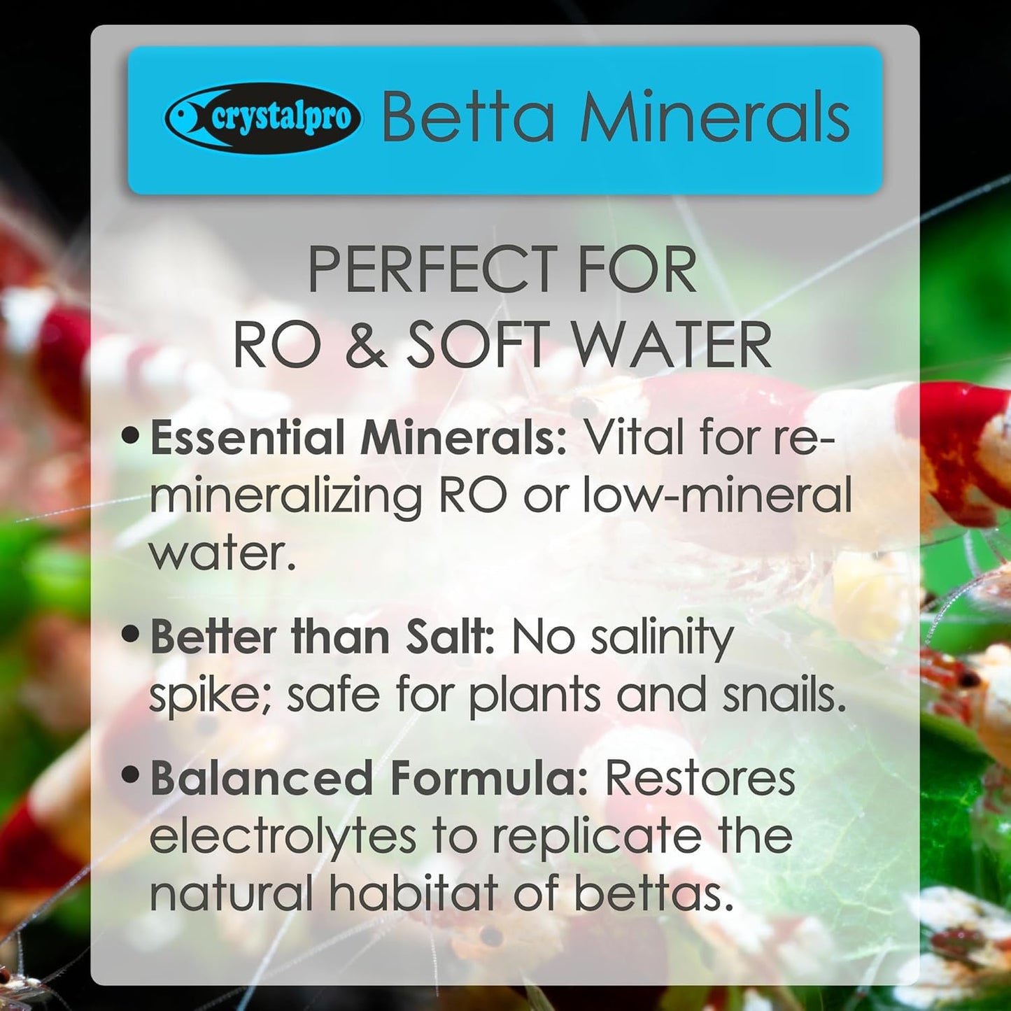 Betta Minerals for Betta Fish Health - Reduces Stress - Boosts Protective Coat - Aquarium Mineralizer (4.2 Oz (125ml))