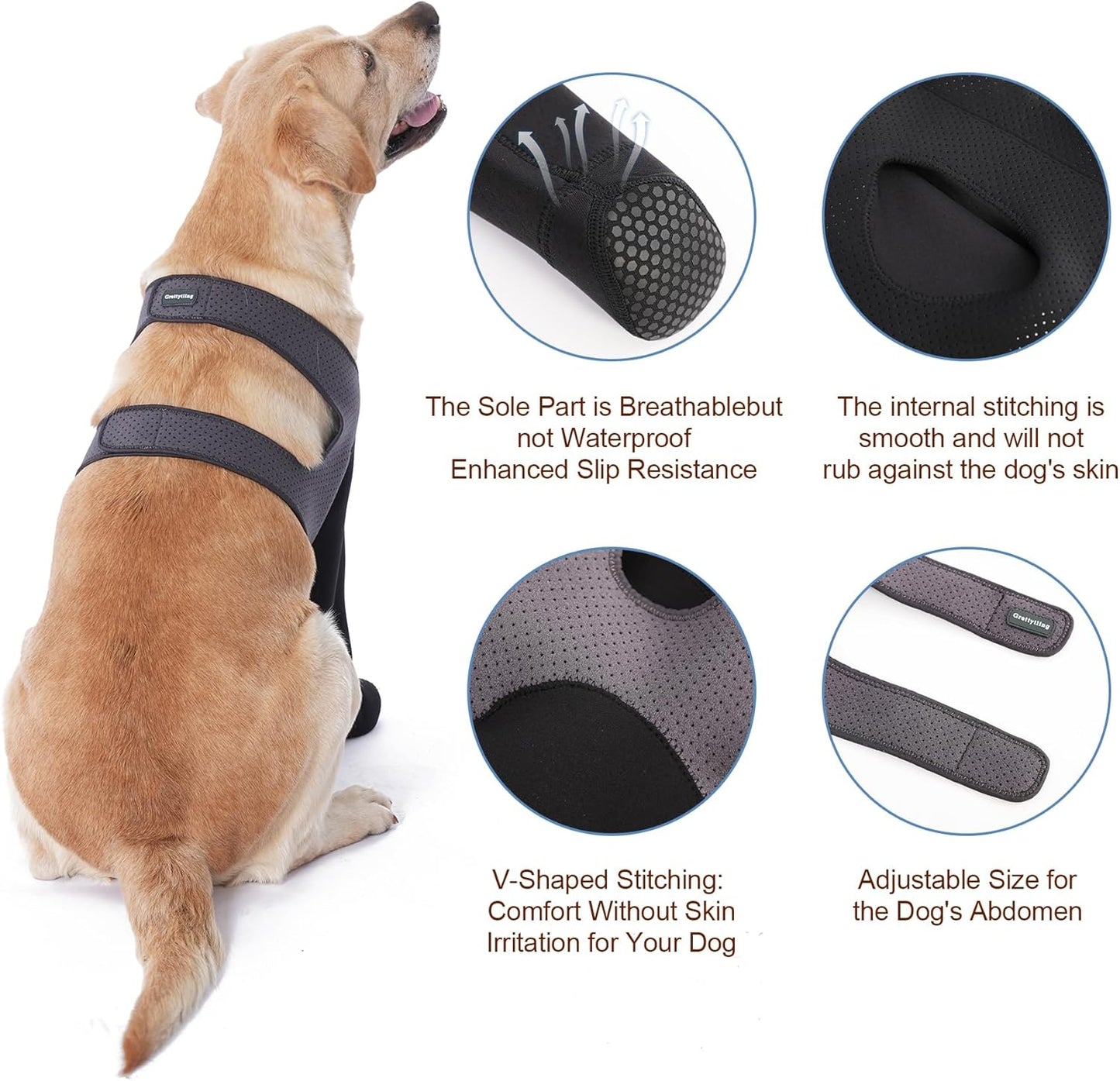 Dog Socks to Prevent Licking Paws ，Breathable Dog Leg Sleeve to Stop Licking and Biting， Firm and Secure Protect Wounds Dog Recovery Sleeve Socks(L-Left)