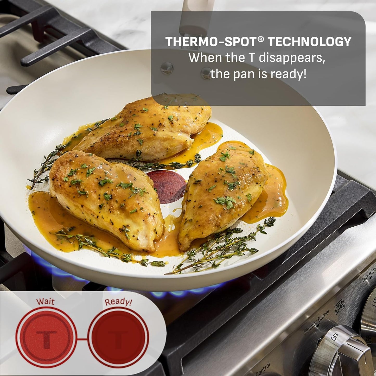 T-Fal Signature Nonstick 12 Piece Cookware Set, Oven Safe Up to 350°F, Dishwasher Safe, Pots and Pans Set, Includes Frying Pans, Saucepan, Stockpot, Cooking Utensils, Beige