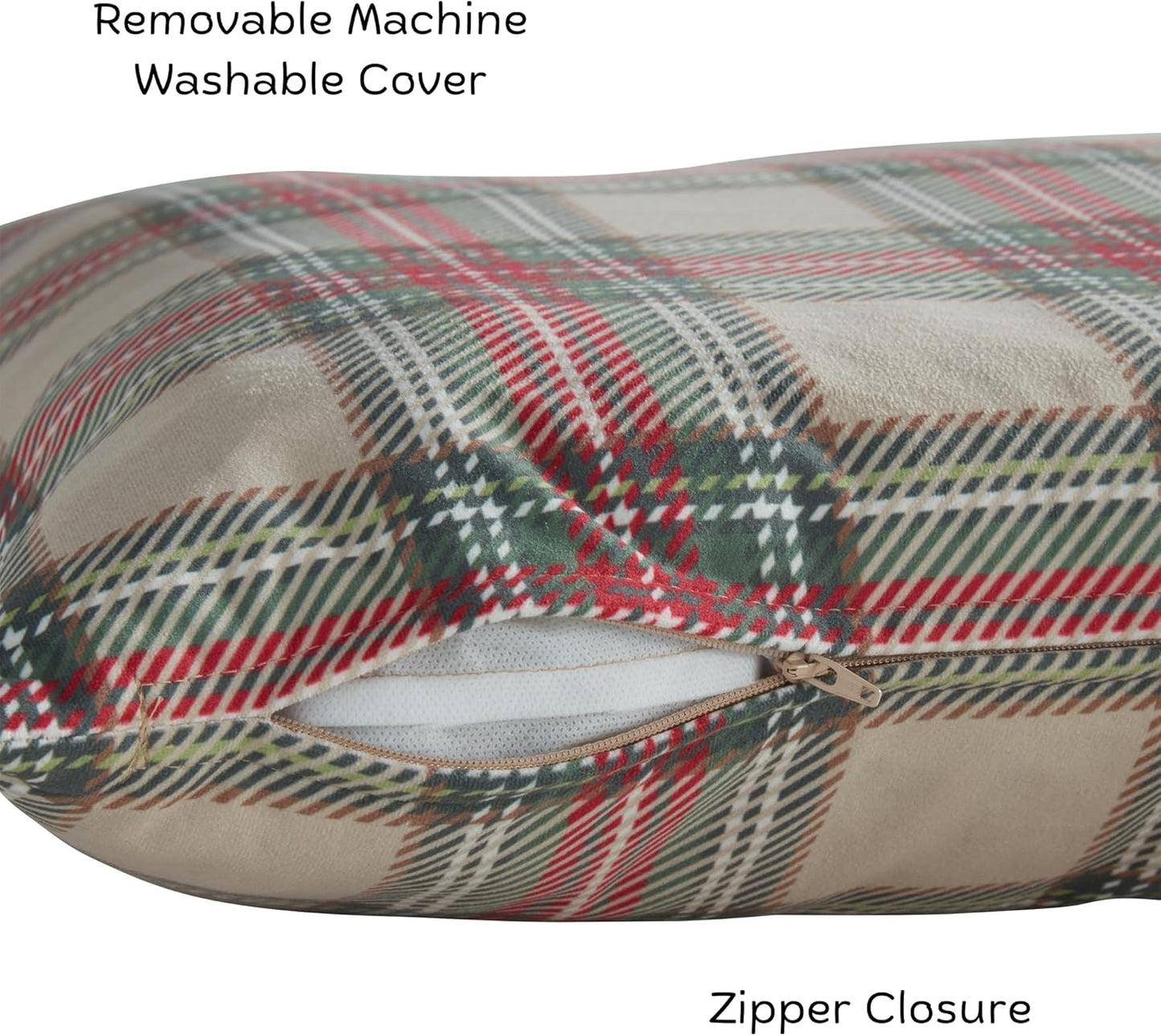 Happy Hounds Charlie Holiday Plaid Throw Pillow Dog Bed, Large (48 x 36 in.)