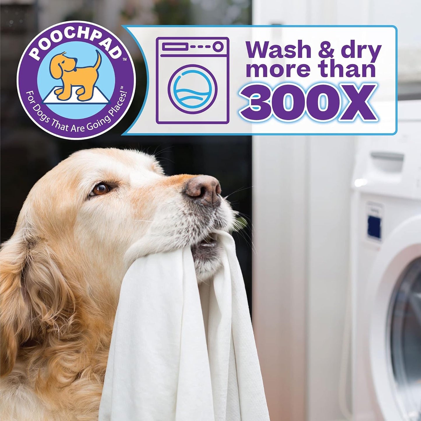 PoochPad Extra Absorbent Washable, Reusable Potty Pad for Dogs (Large) - Unmatched Odor Control, Leakproof Puppy Training Pee Pad