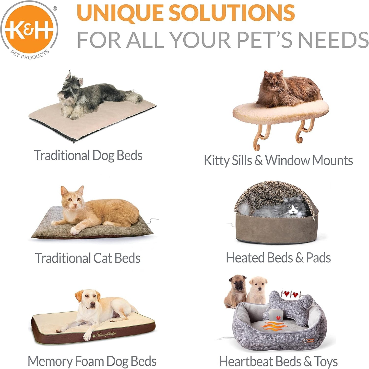K&H Pet Products Bolster Kitty Sill Cat Window Perch Bed for Large Cats, Orthopedic Window Hammock Holds 40 lbs, Washable Cover, Indoor Windowsill Furniture Bed Seat - Tan/Kitty Unheated 14 X 24in