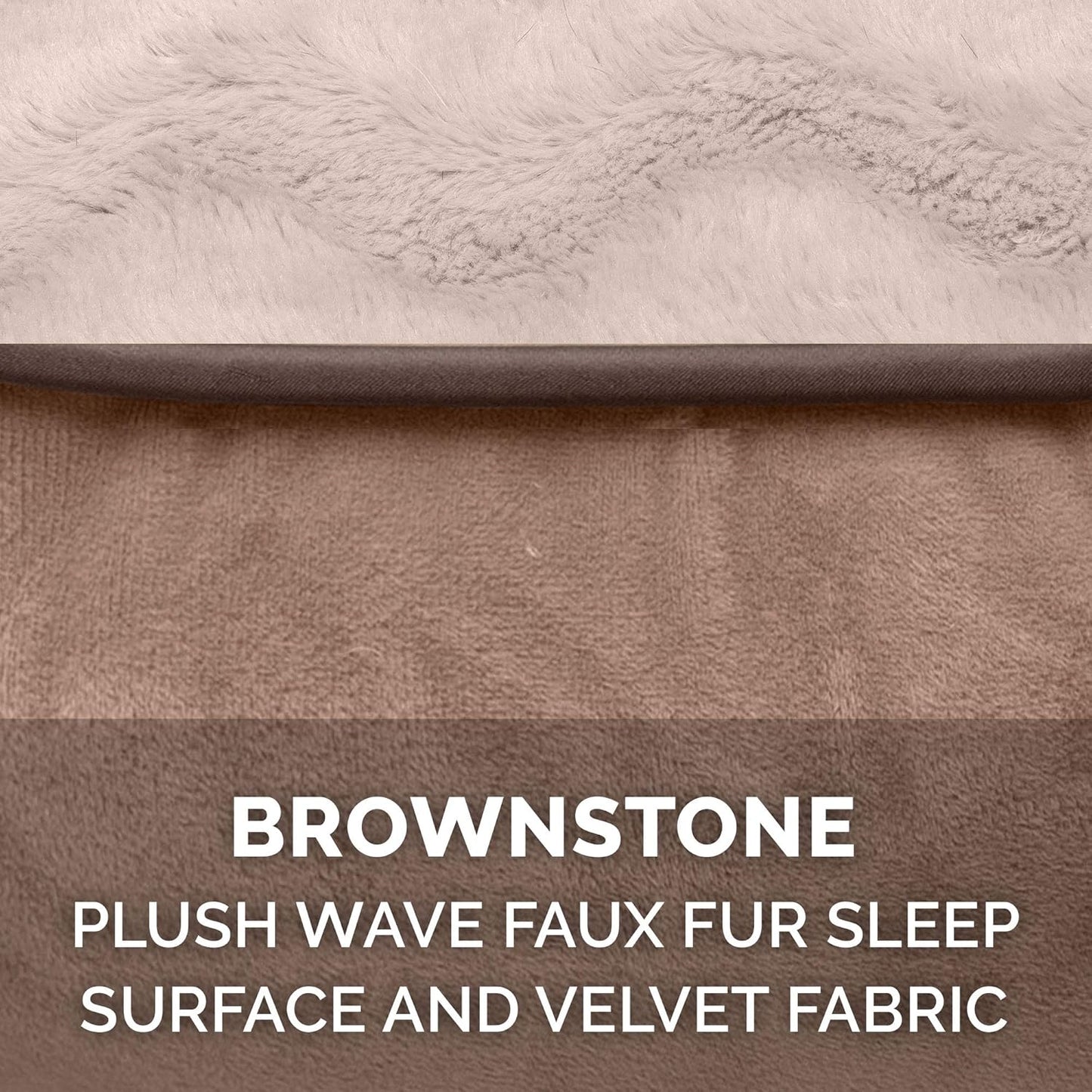 Furhaven Memory Foam Dog Bed for Large Dogs w/ Removable Bolsters & Washable Cover, For Dogs Up to 125 lbs - Plush & Velvet Waves Perfect Comfort Sofa - Brownstone, Jumbo Plus/XXL