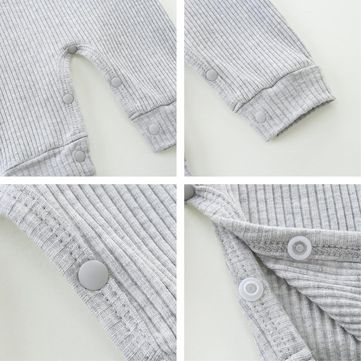 Baby Romper with Baby Mittens & Newborn Hats Footless Long Sleeve Solid Onesie Hi Im New Here