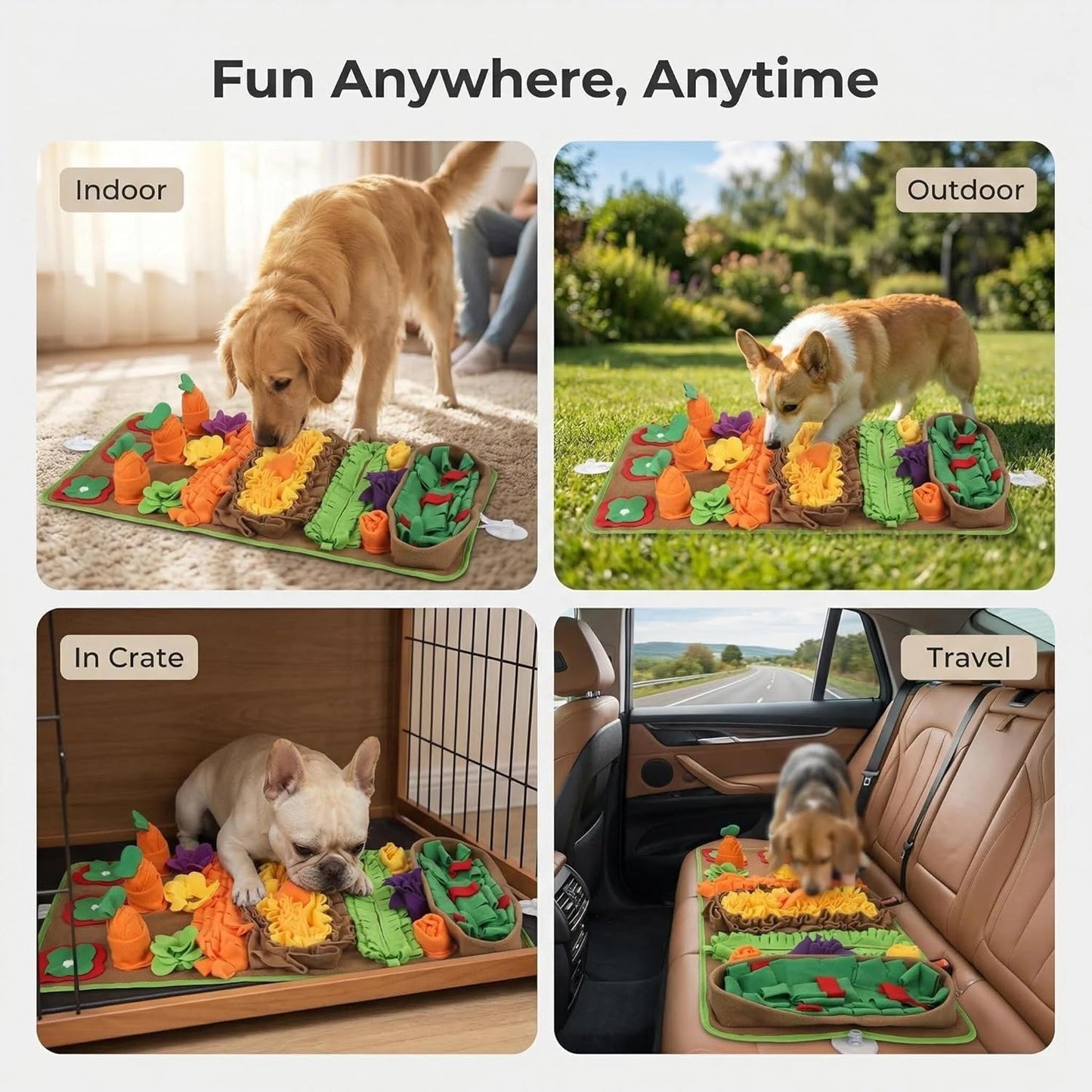 Snuffle Mat for Dogs Large Breed - 32'' X 20'' Washable Durable Sniff Mat for Slow Feeding Training, Enrichment Puzzle Toy for Mental Stimulation & Stress Relief