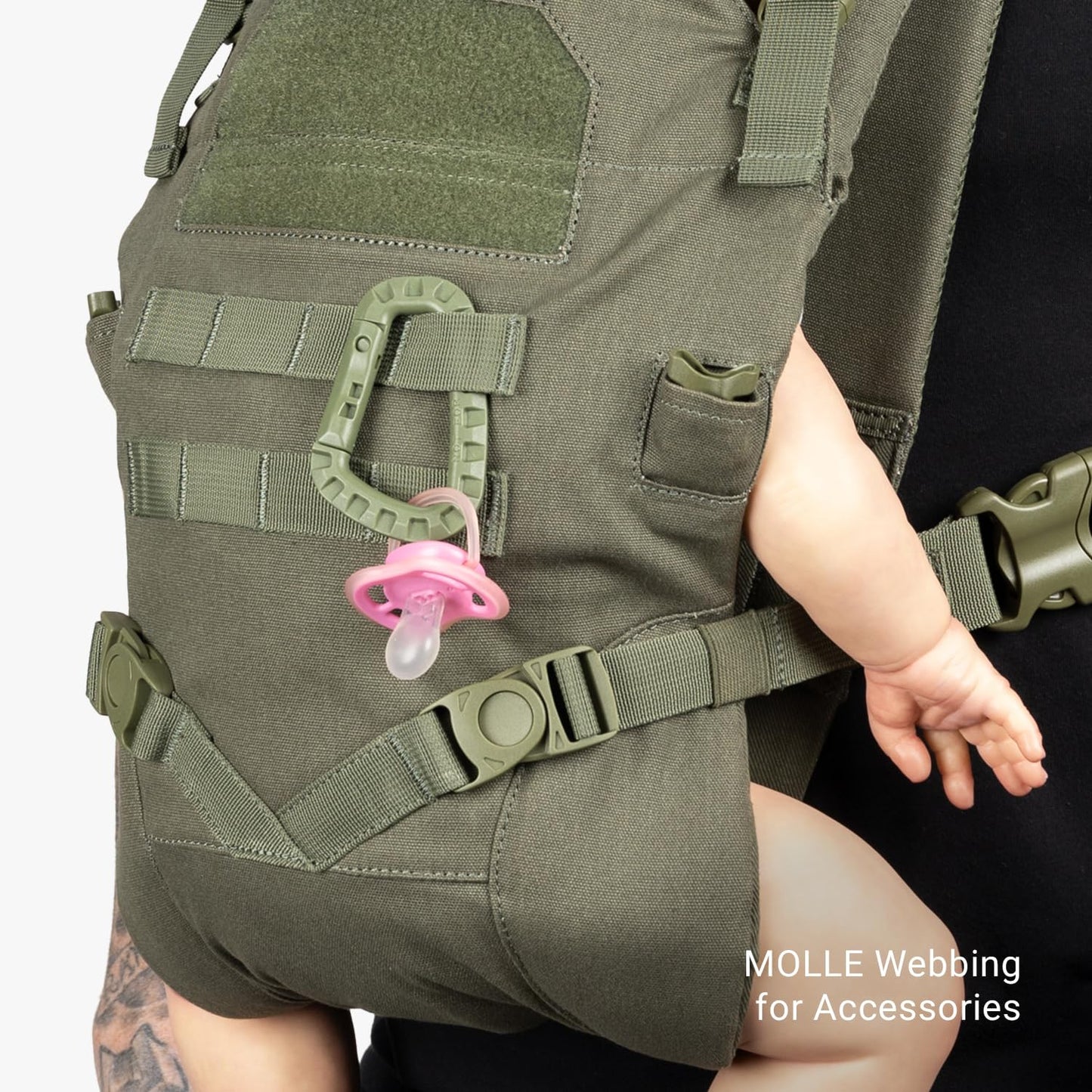Tactical Baby Gear Tactical Baby Carrier for Dads – Ergonomic, Hip Healthy & Comfortable for Infants and Toddlers (8–33 lbs) (Ranger Green)
