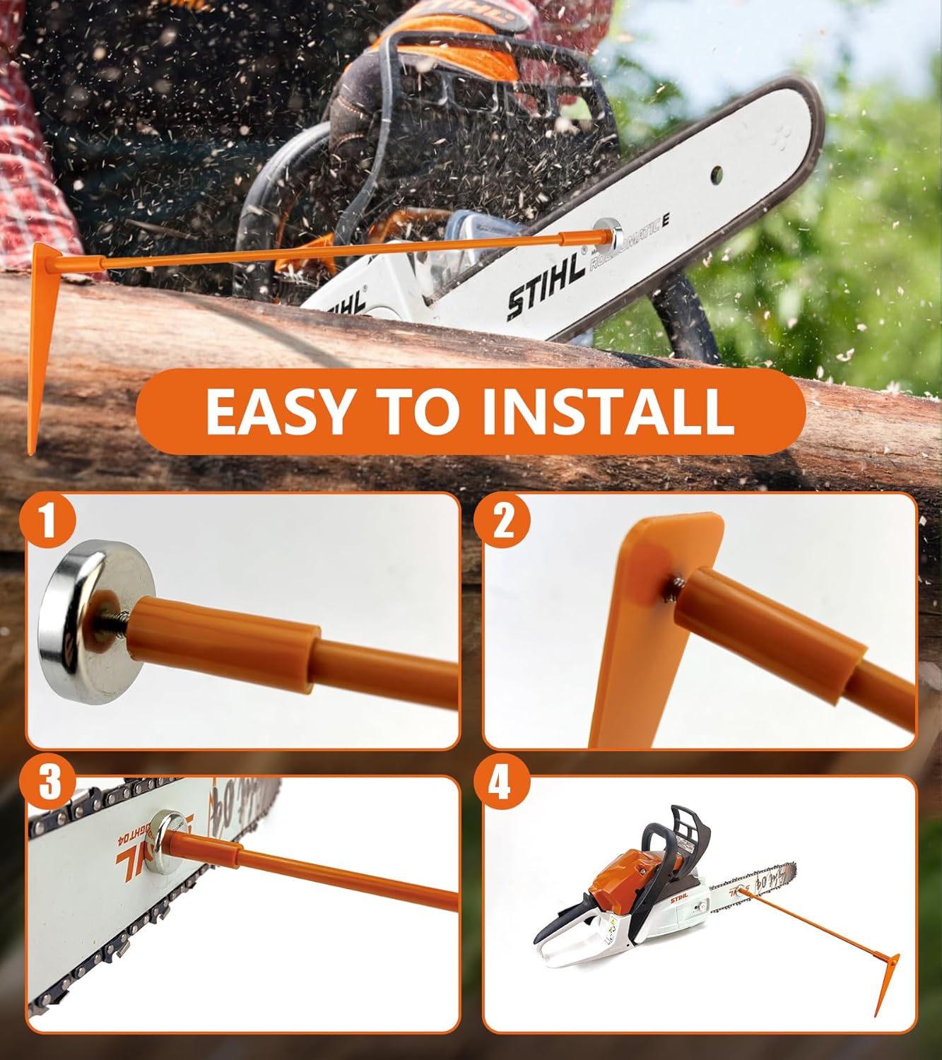 Firewood Measuring Tool, 16'' Plus a 6'' Extension, Magnetic Chainsaw Measuring Tool, Fire Wood Marker for Chain Saw Log Accessories and Tools