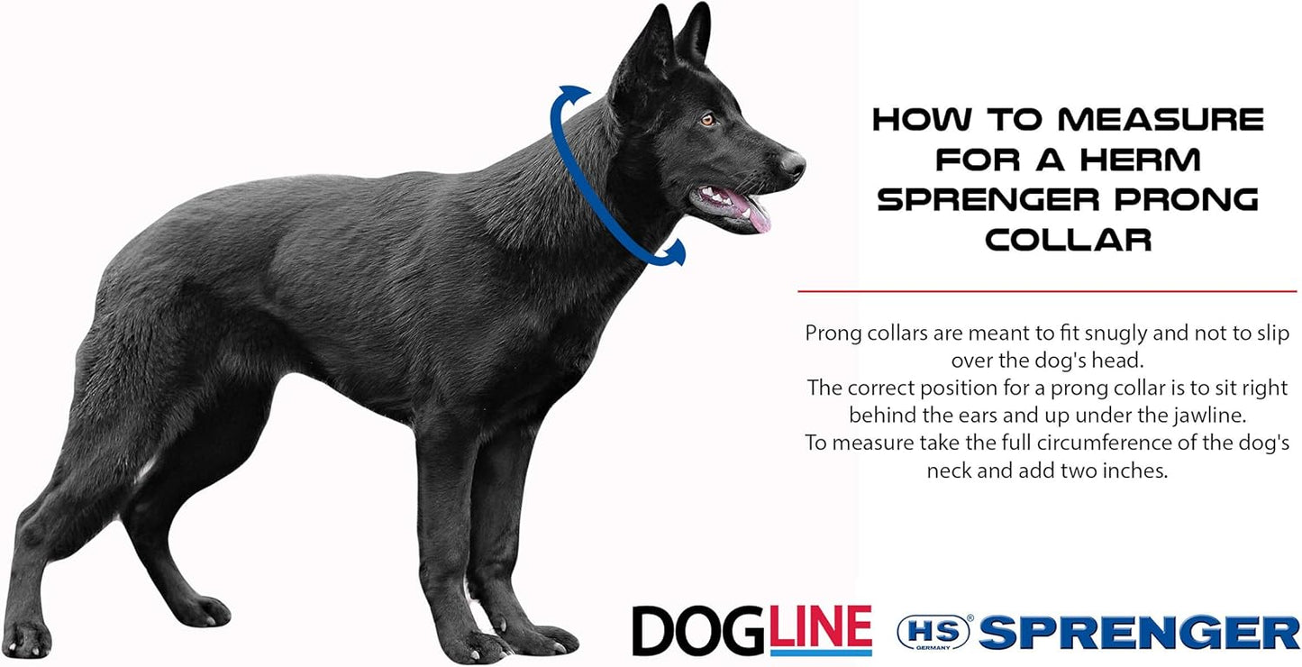 Herm Sprenger Prong Dog Training Collar Ultra-Plus Chrome Plated Steel Pet Pinch Collar No-Pull Collar for Dogs Anti Pull Training Collar Made in Germany 4mm x 25in Large