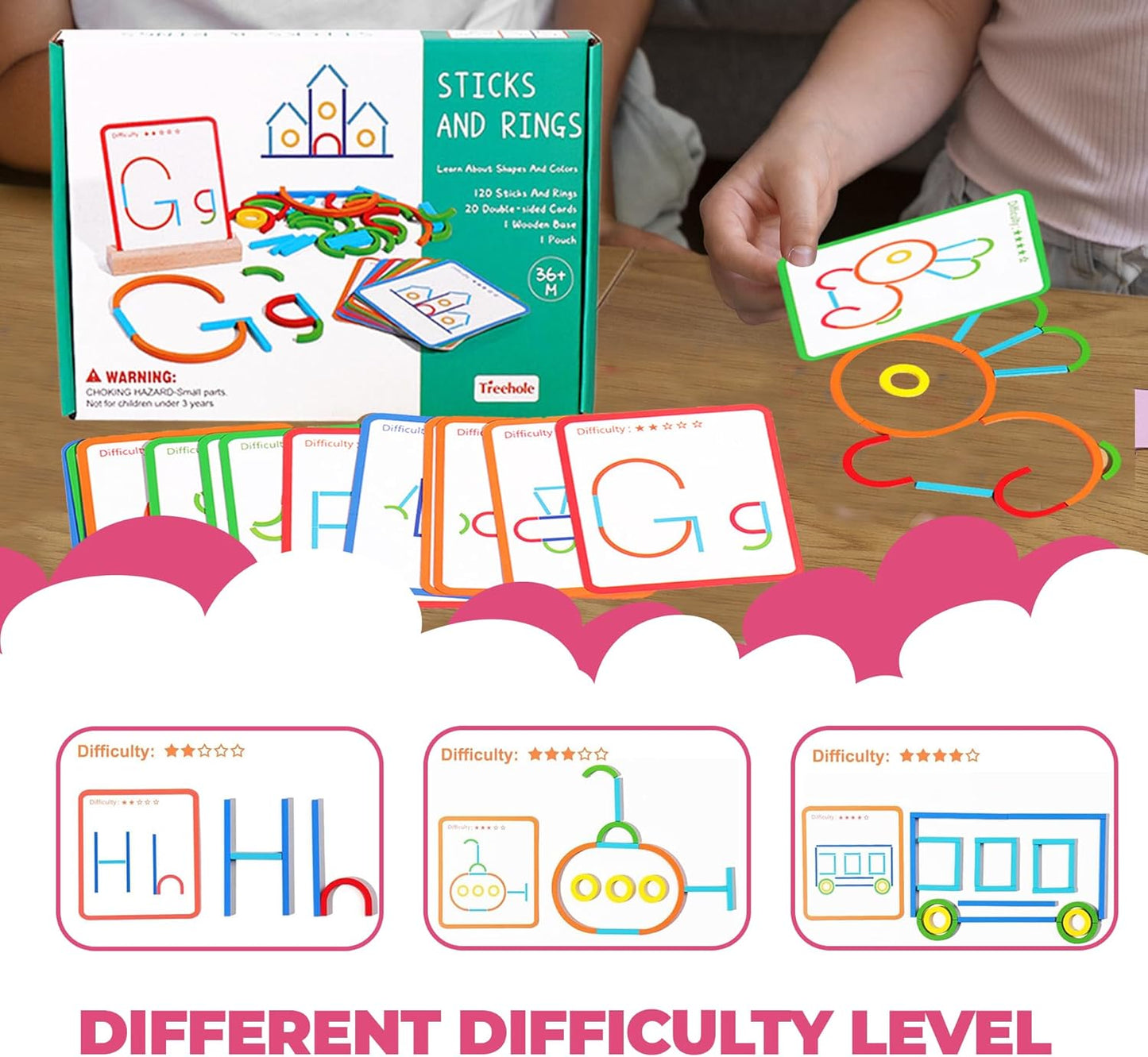 Stem Kids Toys for Creative Learning Building Educational Resources Kids Toy for Preschool and Kindergarten 3 4 5 6 Years Old Boys and Girls Brain Teaser Smart Sticks Toys