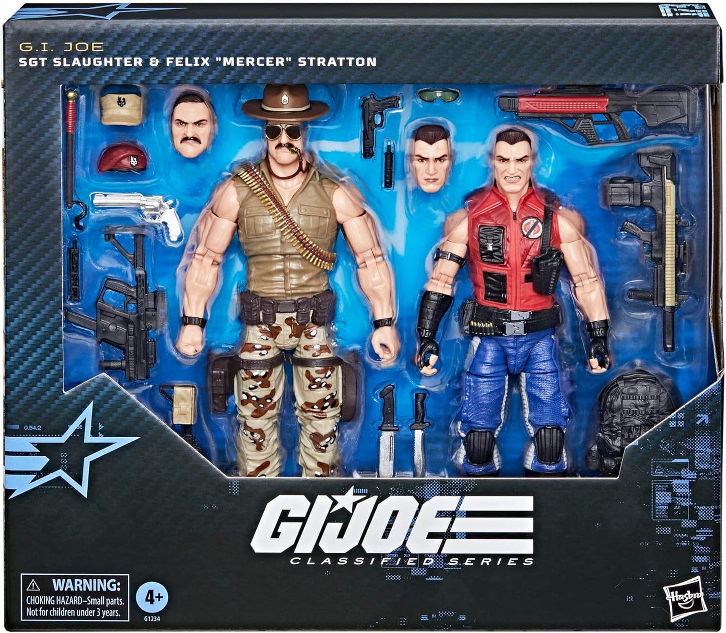 G.I. Joe Classified Series #173, SGT Slaughter & Felix Mercer Stratton, 2 Collectible 6 Inch Action Figures with 26 Accessories